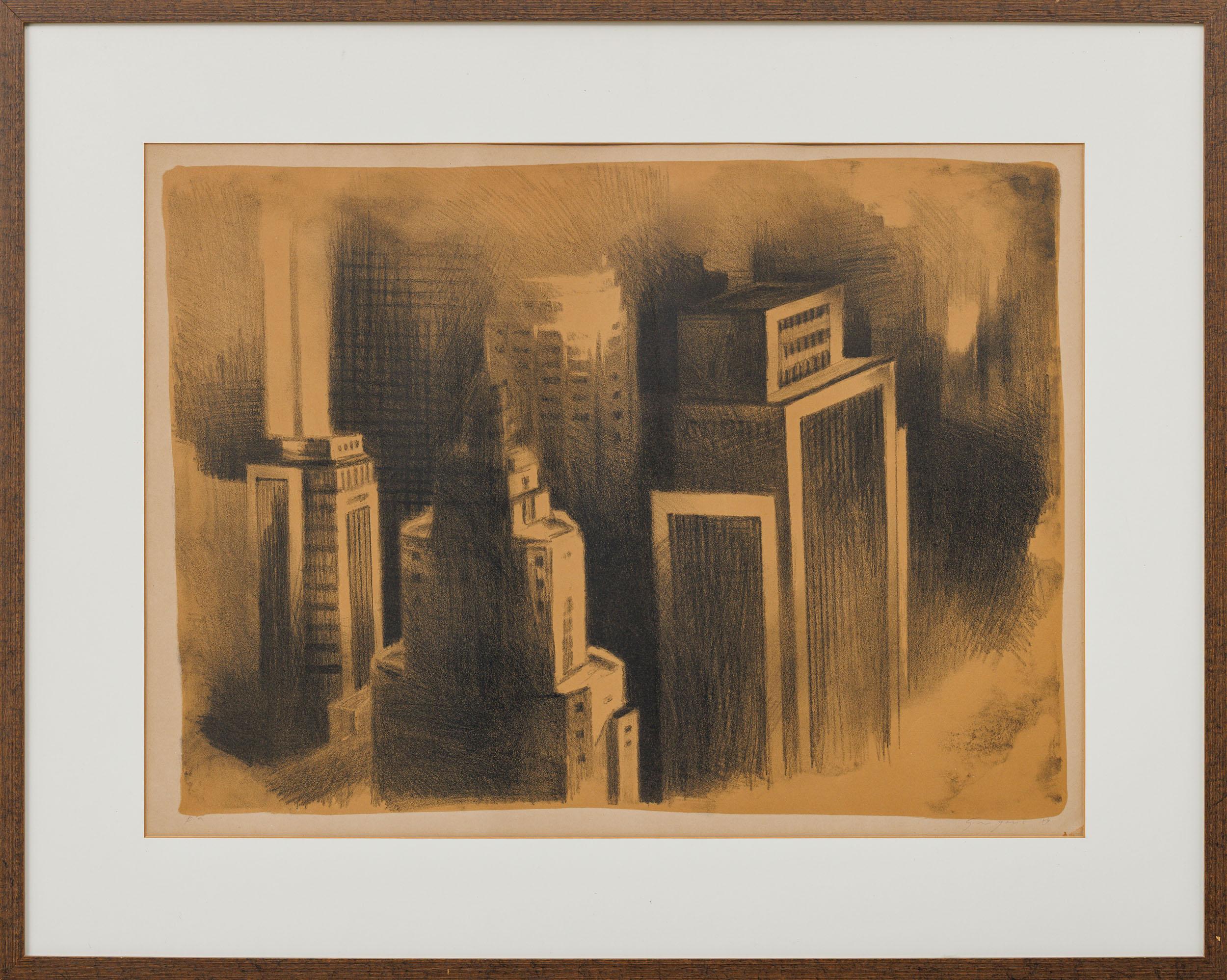 Gregório Gruber  - Sem título, 1989, P.A., litogravura sobre papel, 55 x 74 cm