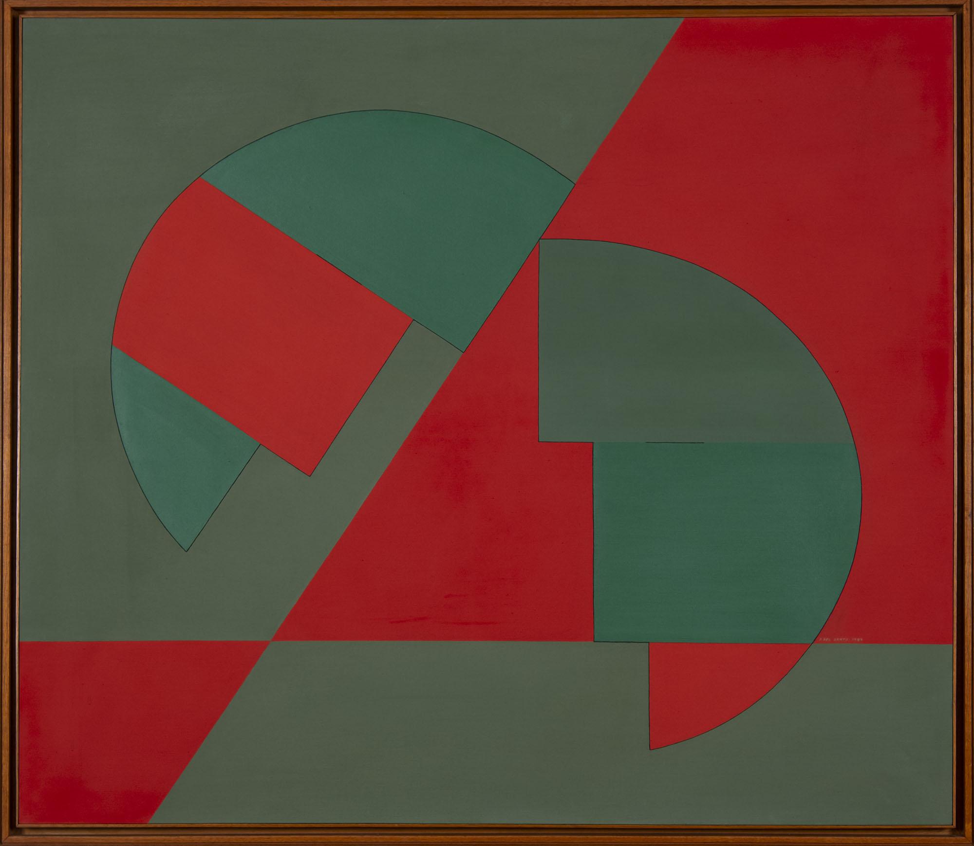 Dionísio Del Santo - Composição com duas máscaras, 1984, óleo sobre tela, 120 x 104 cm
