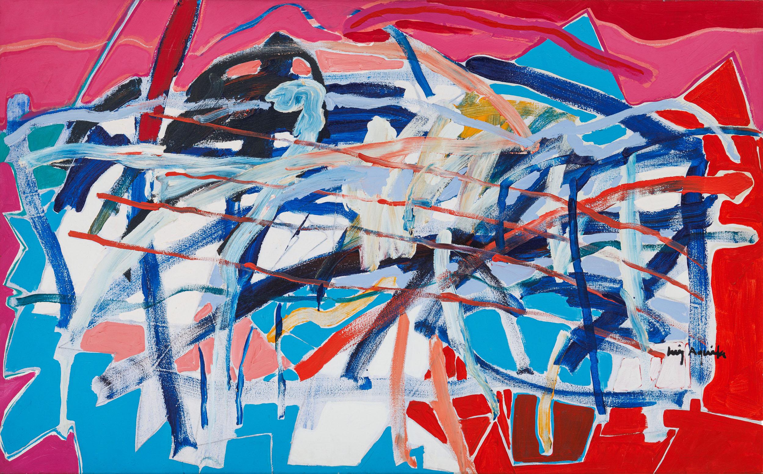 Luiz Aquila - A Pintura e a Abertura do Mar, 1995, acrílica sobre tela, 100 x 160 cm