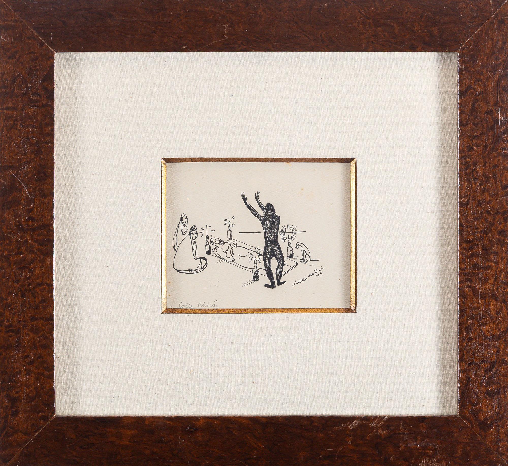 Aldemir Martins - Coreto Chicão, 1948, nanquim sobre papel, 11 x 14 cm