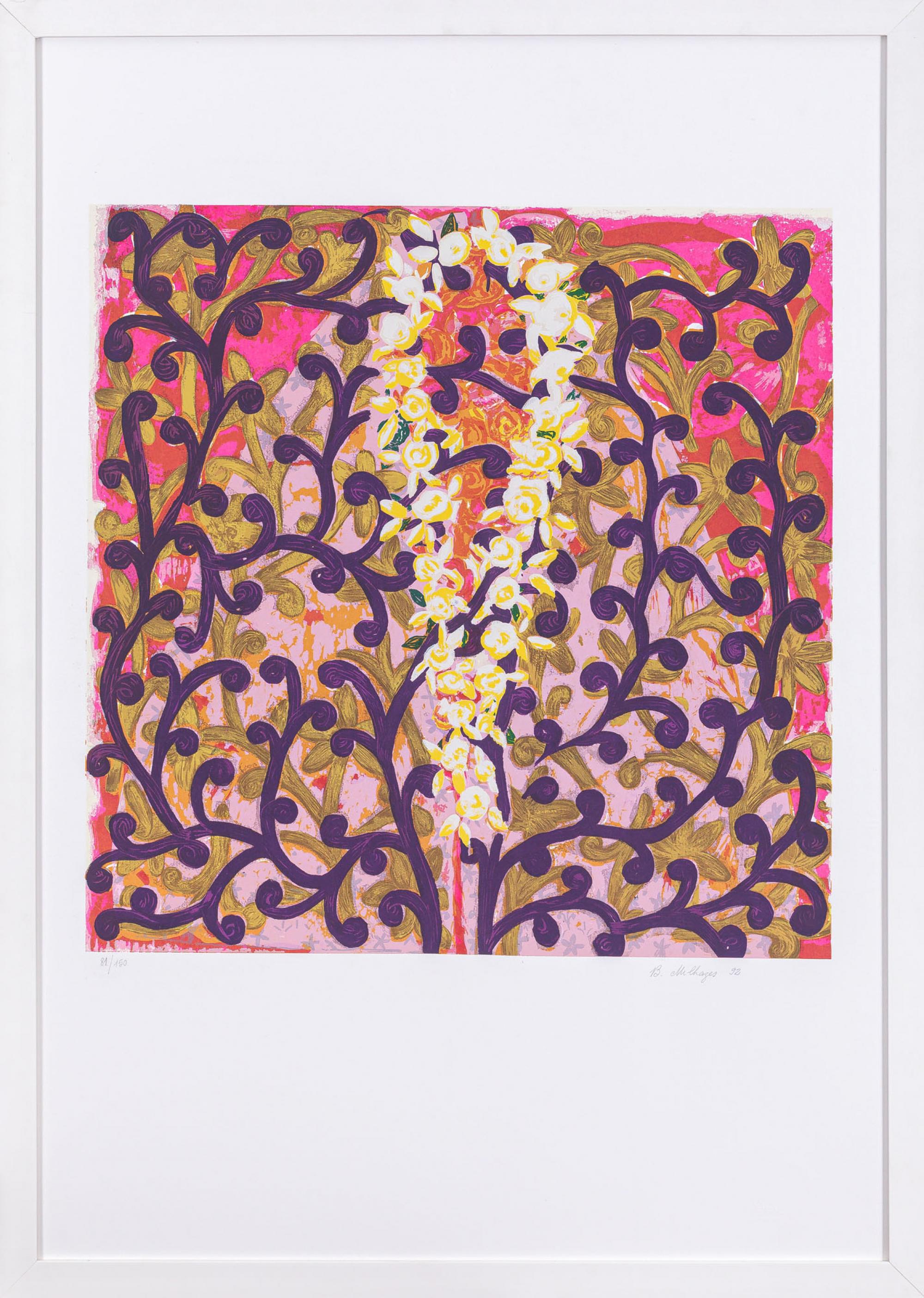 Beatriz Milhazes - Você me olha por quê? Por que está me olhando?, 1992, 81/150, serigrafia sobre papel, 100 x 70 cm