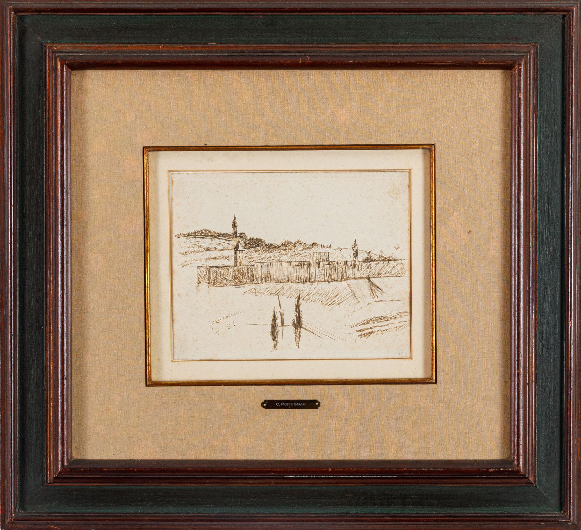 Candido Portinari - Jerusalém, 1956, nanquim sobre papel, 19 x 24 cm