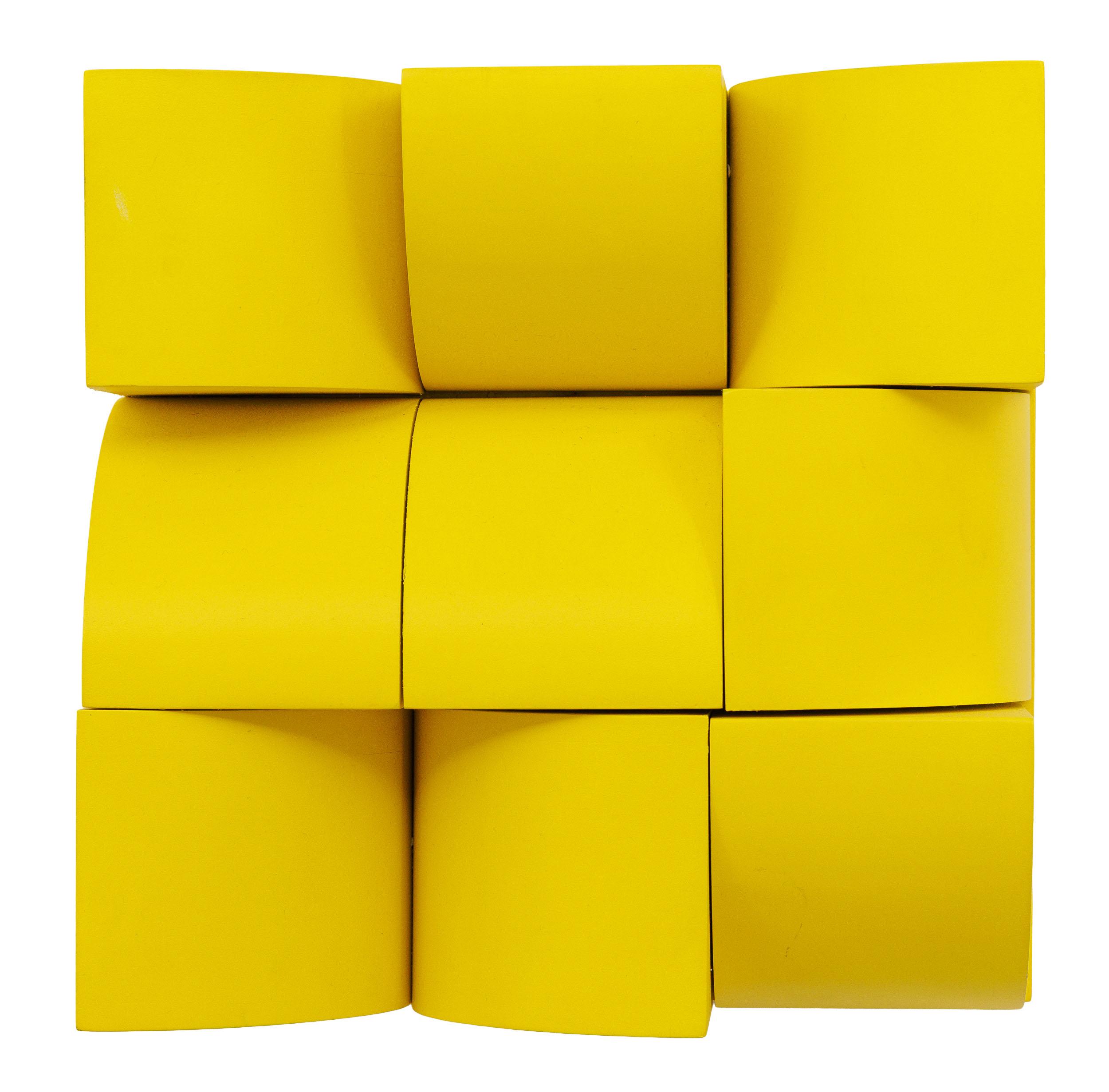 João Carlos Galvão - Relevo Amarelo Claro, 2019, acrílica sobre relevo de madeira, 30 x 30 x 12 cm