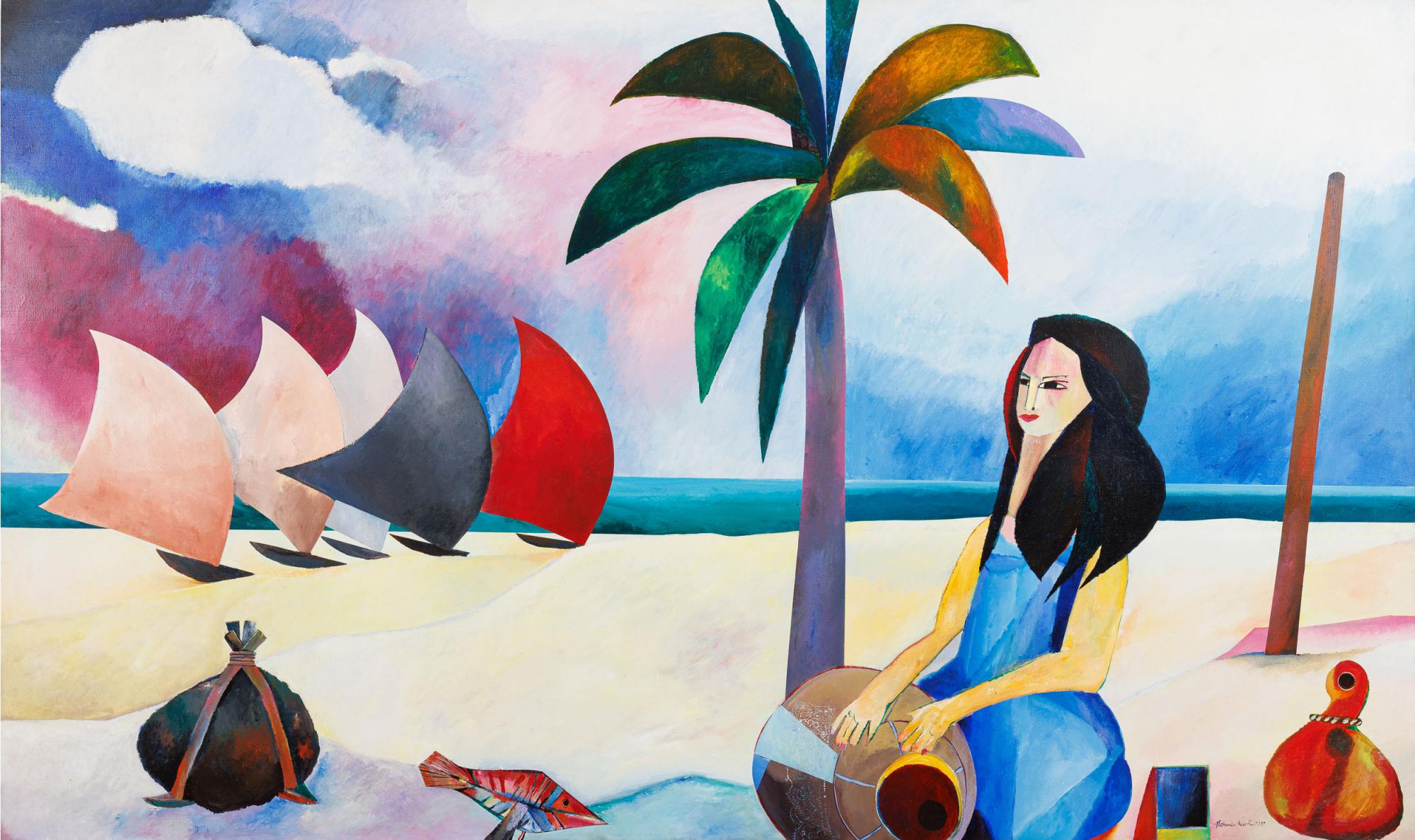 Aldemir Martins - Rendeira, 1981, óleo sobre tela, 150 x 250 cm