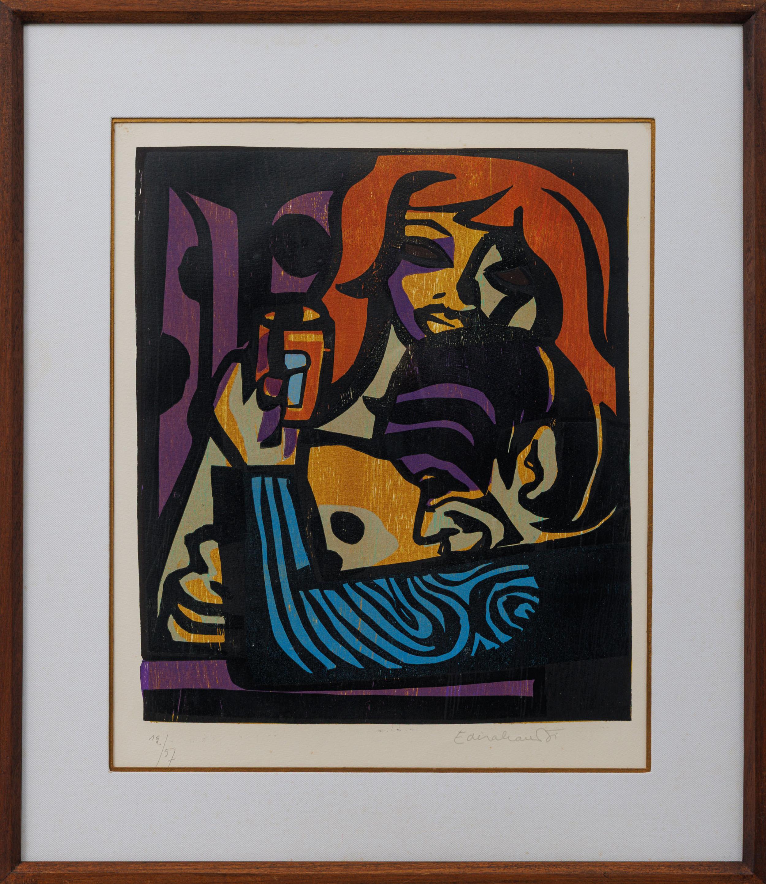 Emiliano Di Cavalcanti - Sem título, s.d., 12/57, xilogravura sobre papel, 54 x 44 cm