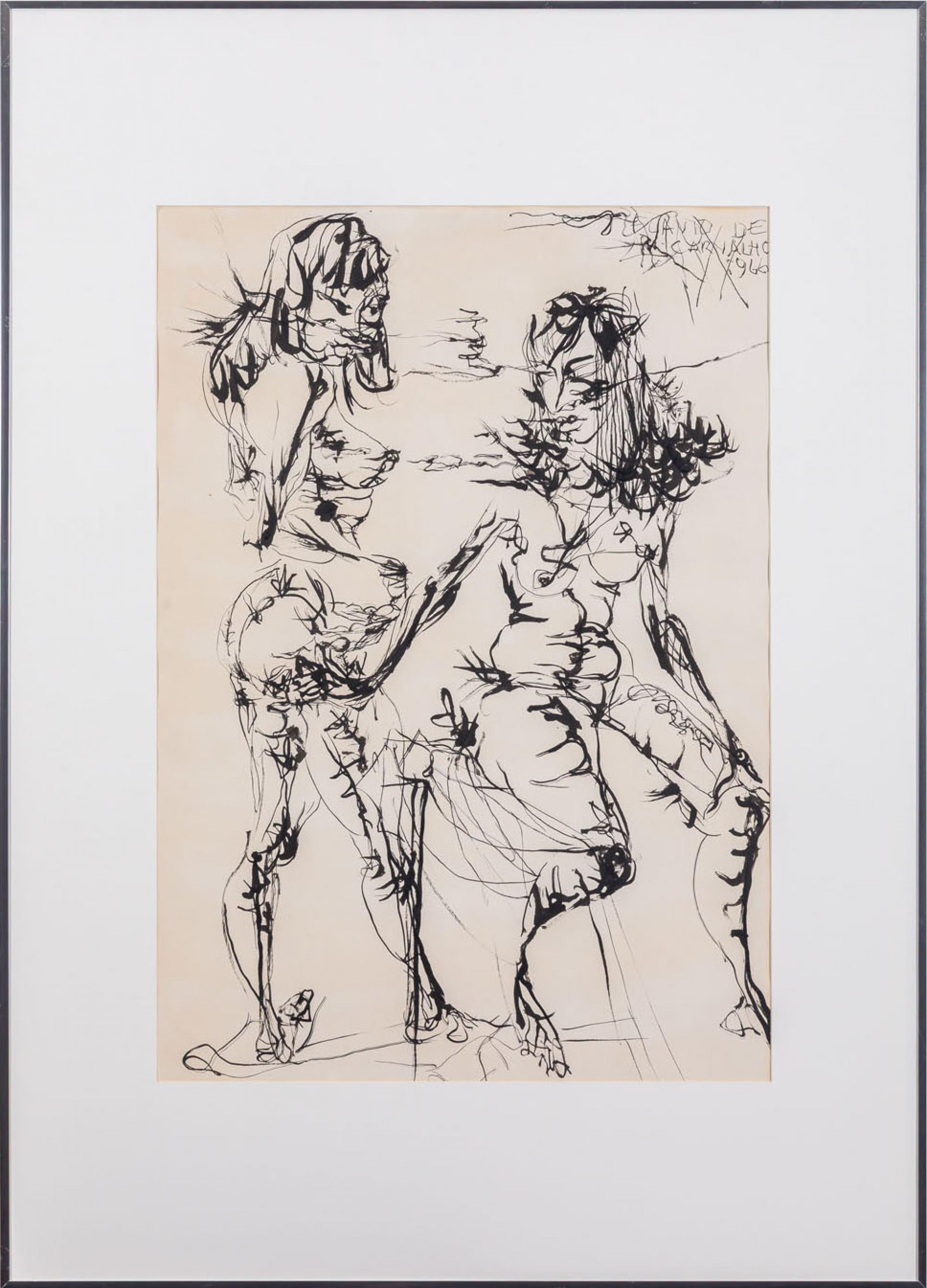 Flávio de Carvalho - Figuras Femininas, 1966, nanquim sobre papel, 68 x 47 cm