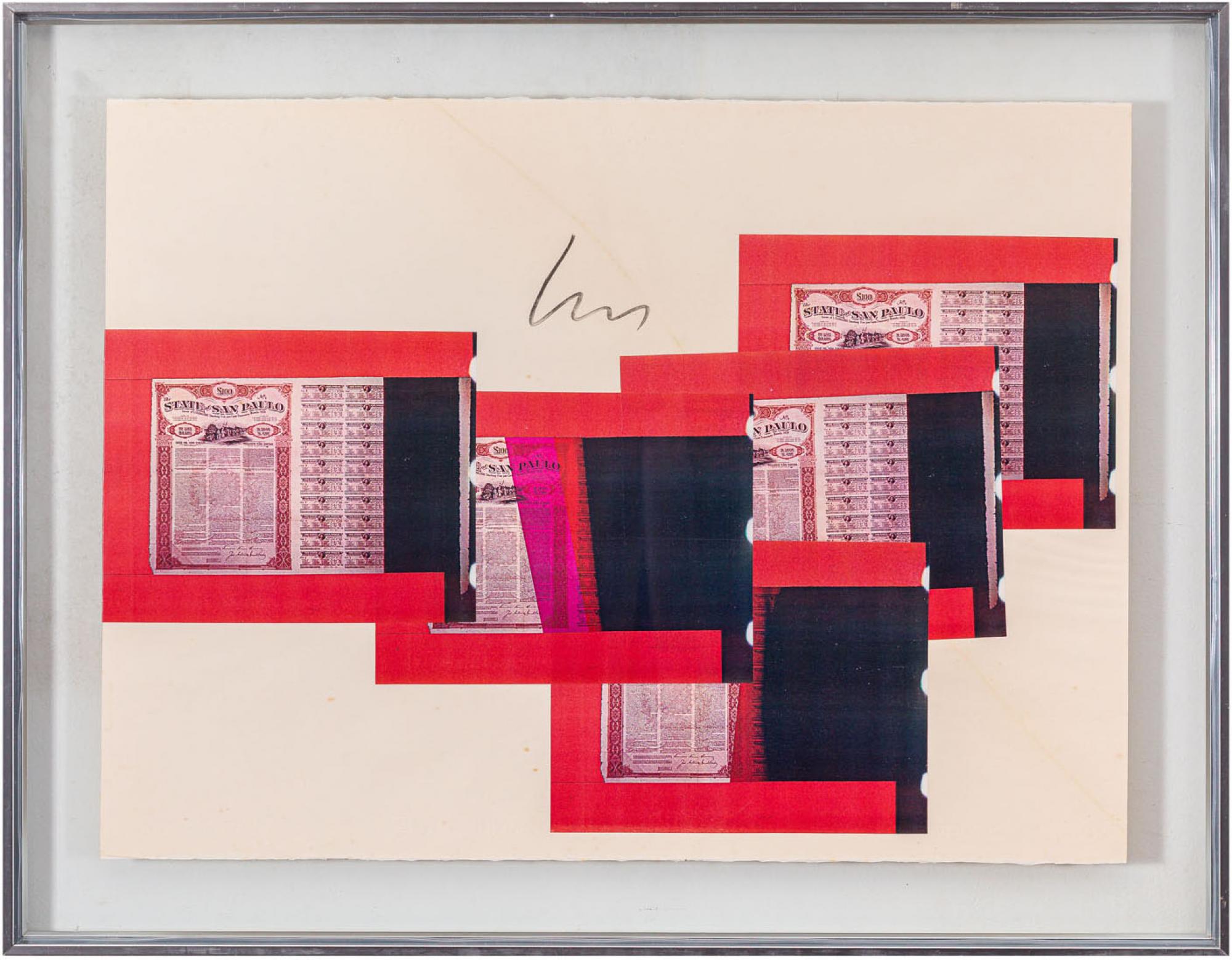 Wesley Duke Lee - Sem título - Série Papeis, 1979, 211/400, colagem e xerox a cores sobre papel, 56 x 76 cm