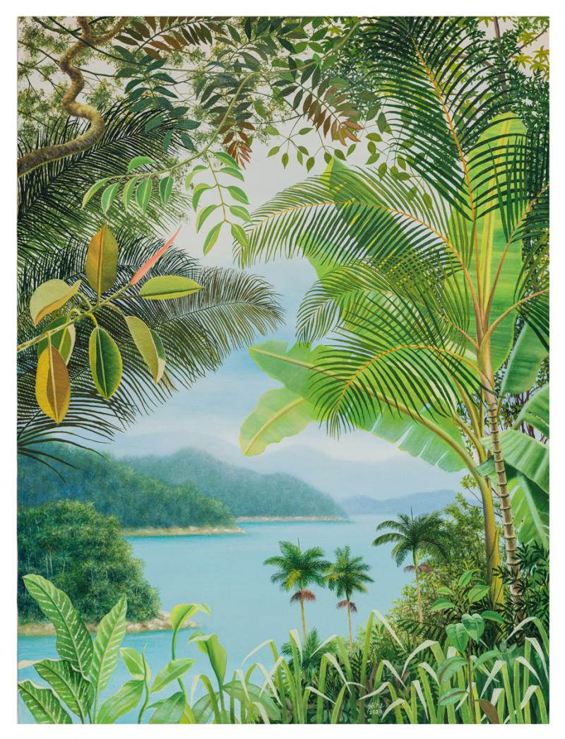 Luiz Sôlha - A Vida na Terra e Transições - Mata Atlântica 42, 2024, óleo sobre tela, 160 x 120 cm