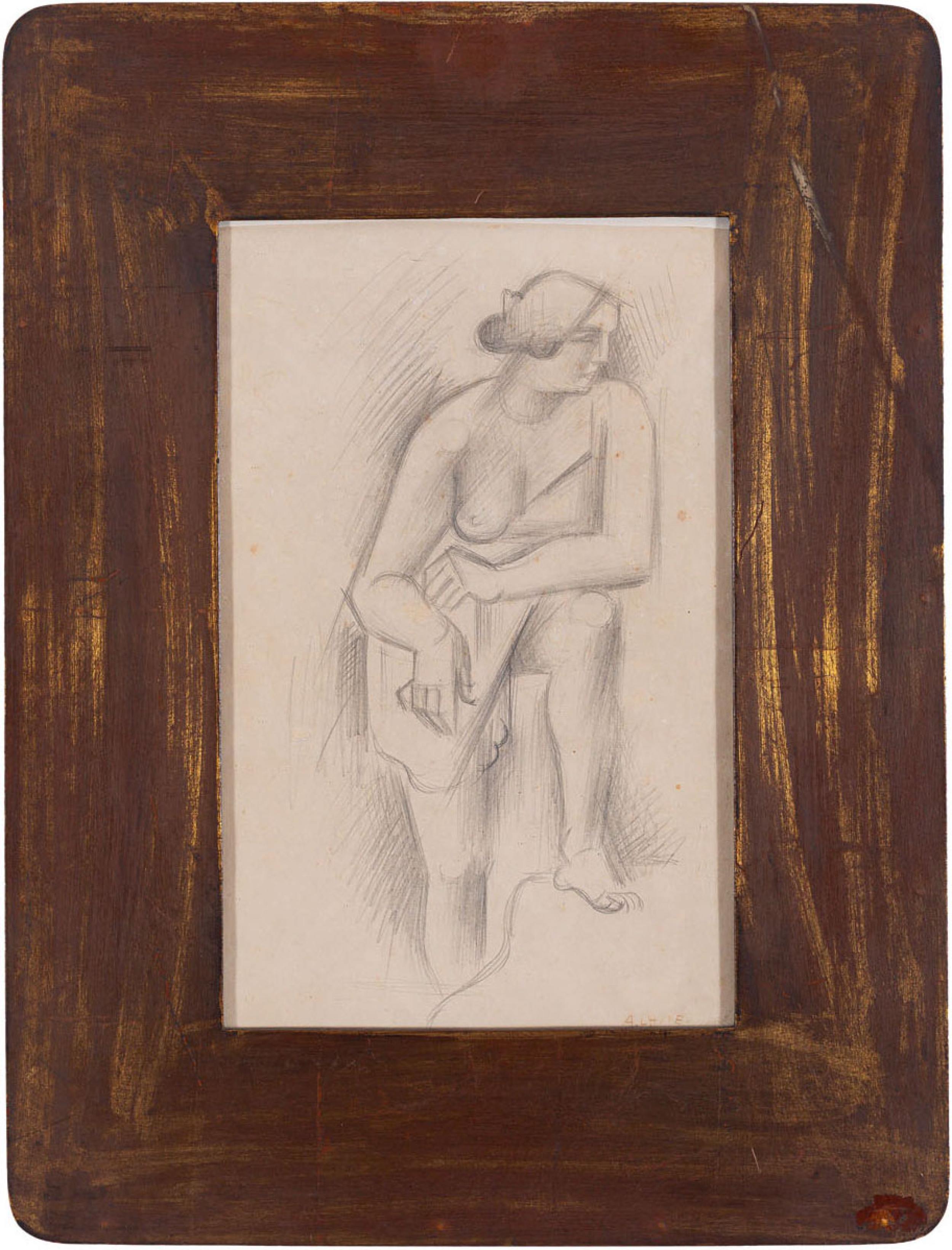 André Lhote - Sem título, s.d., desenho a grafite sobre papel, 30 x 19 cm
