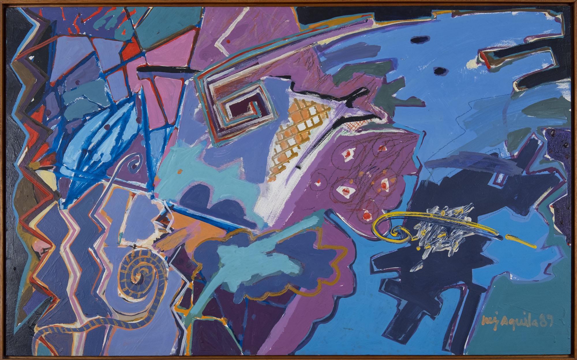 Luiz Aquila - Pintura entre céu e mar, 1989, acrílica sobre tela, 80 x 130 cm