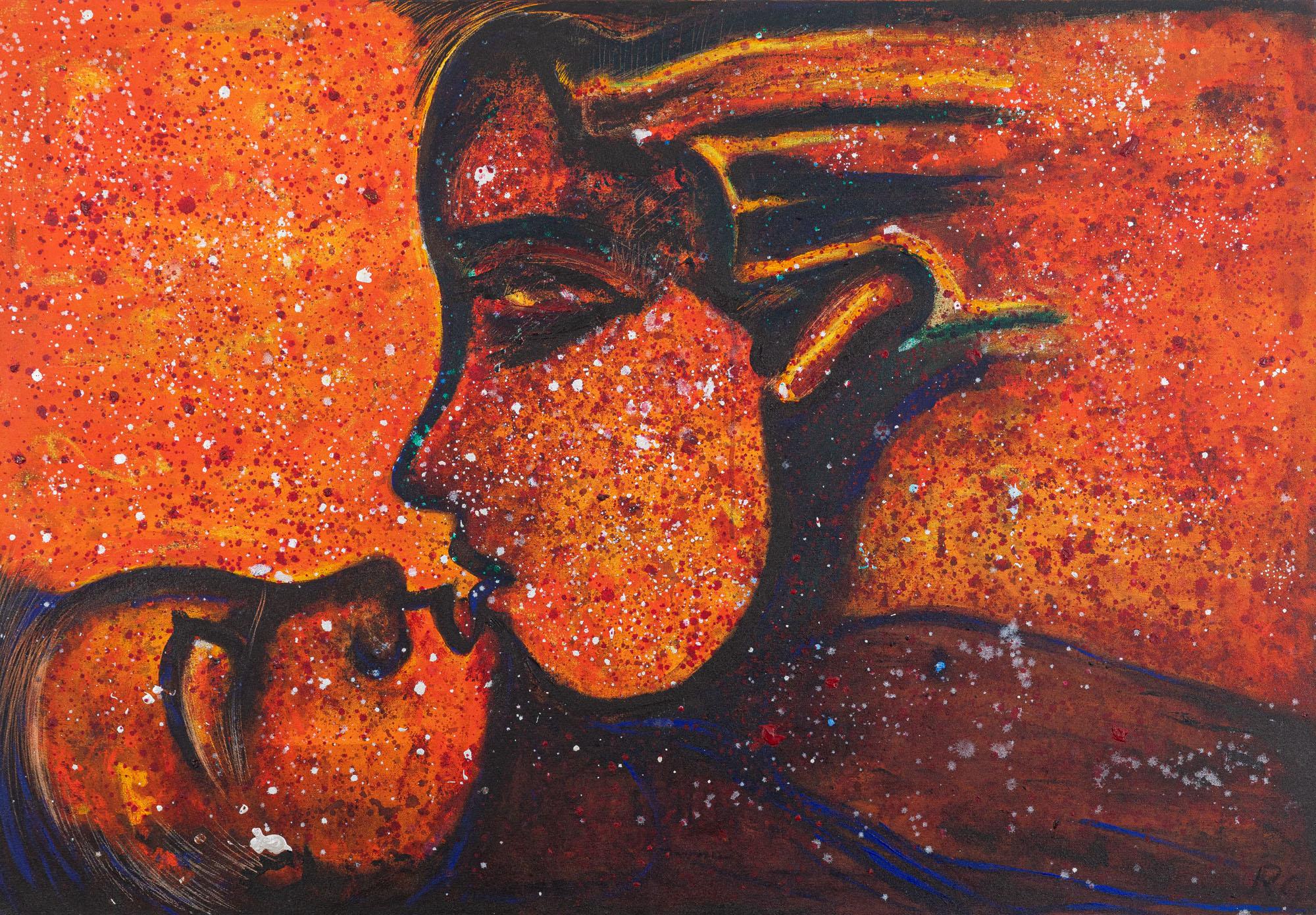 Rubens Gerchman - Beijo, 1999, acrílico sobre tela, 90 x 130 cm