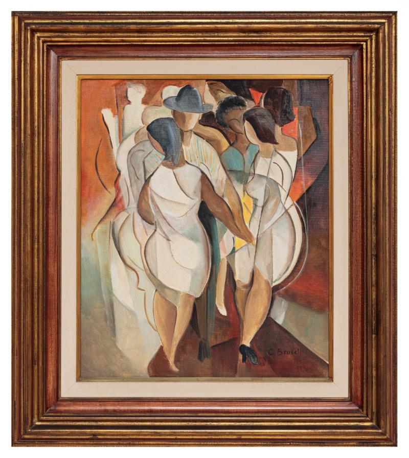 Carl Brussel - Gafieira, 1986, óleo sobre tela, 60,5 x 50,5 cm