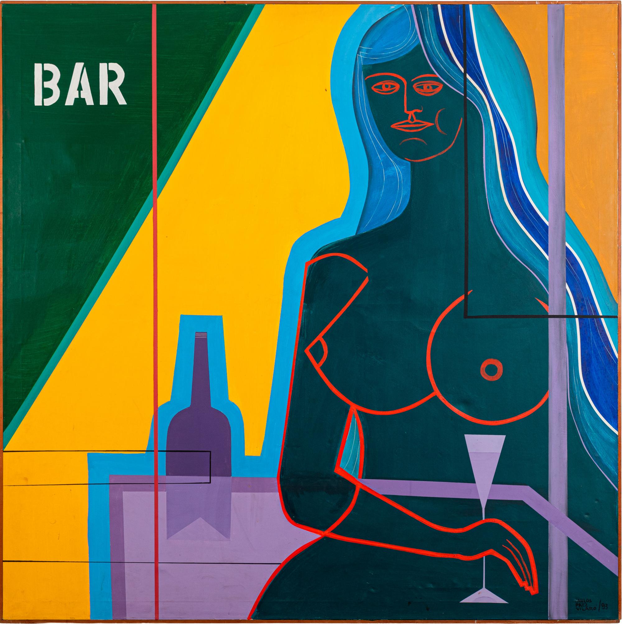 Carlos Páez Vilaró - Bar, 1993, acrílica sobre tela, 150 x 150 cm
