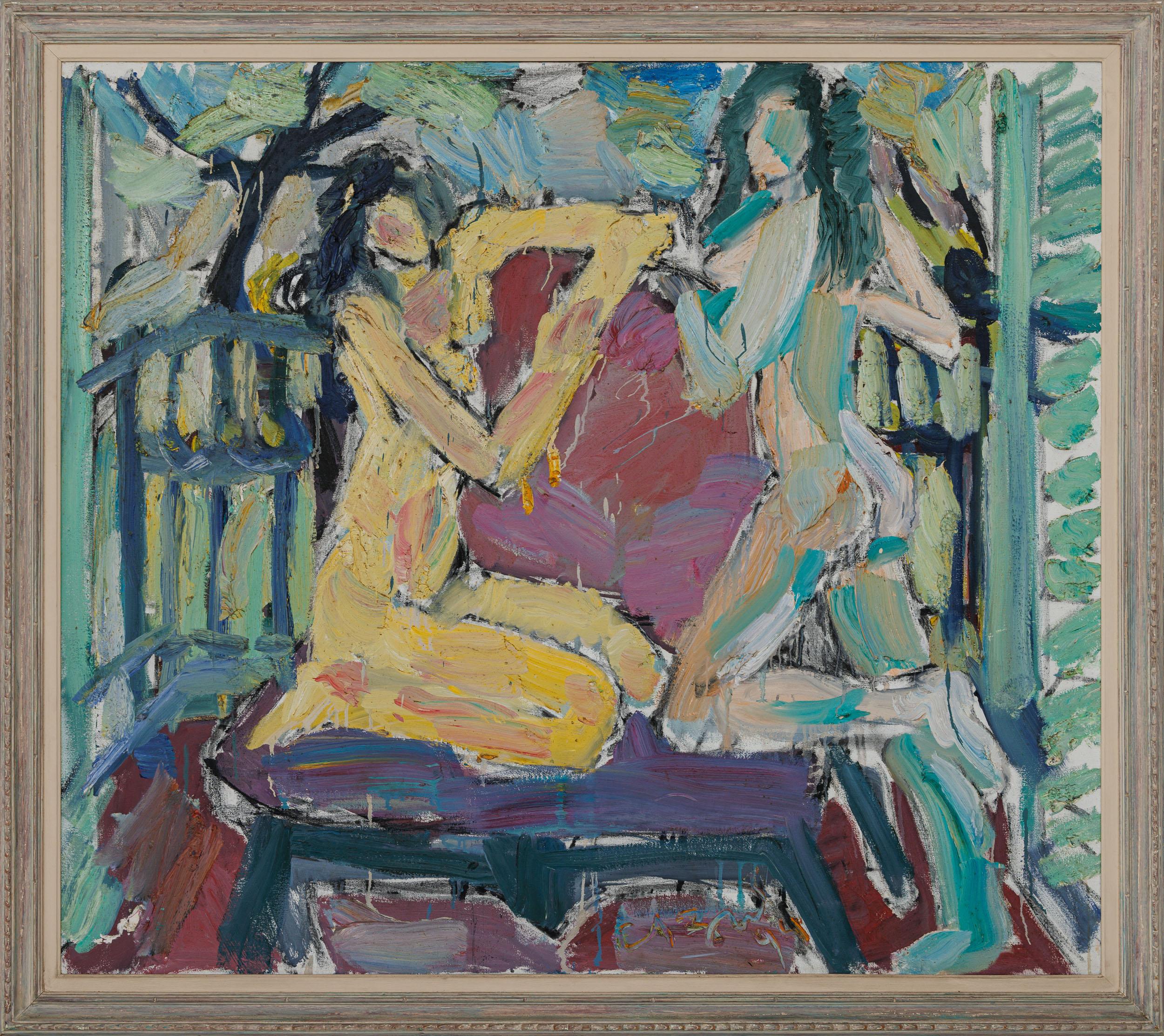 Antonio Hélio Cabral - Duas Figuras no Terraço (Série C1 133), 1994, óleo sobre tela, 140 x 160 cm