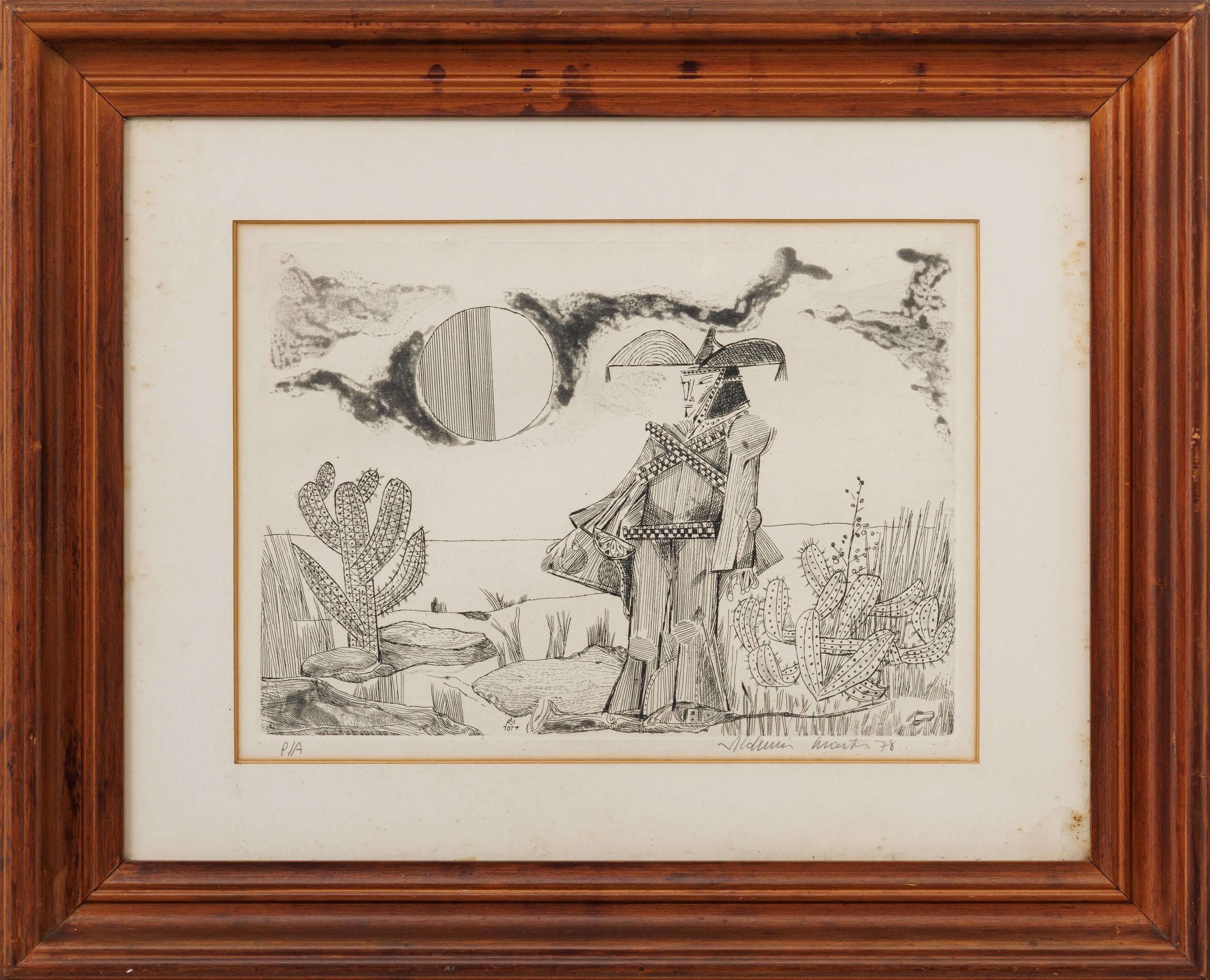 Aldemir Martins - Sem título, 1978, P.A., gravura em metal sobre papel , 27 x 37 cm