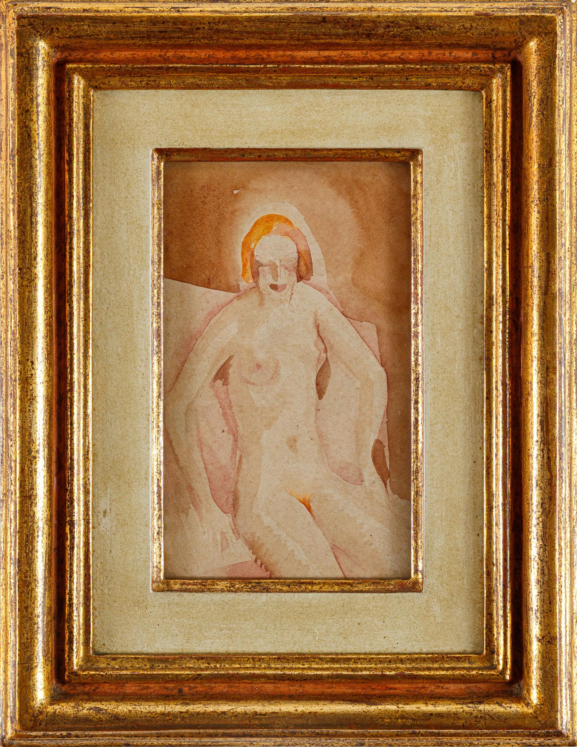 Ismael Nery - Nu Sentado, déc. 1920, aquarela sobre papel, 16 x 10 cm