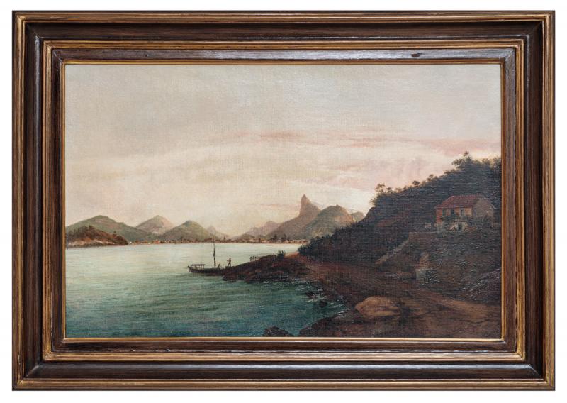 Nicolau Facchinetti - Praia do Botafogo, c. 1890, óleo sobre tela, 48 x 76 cm
