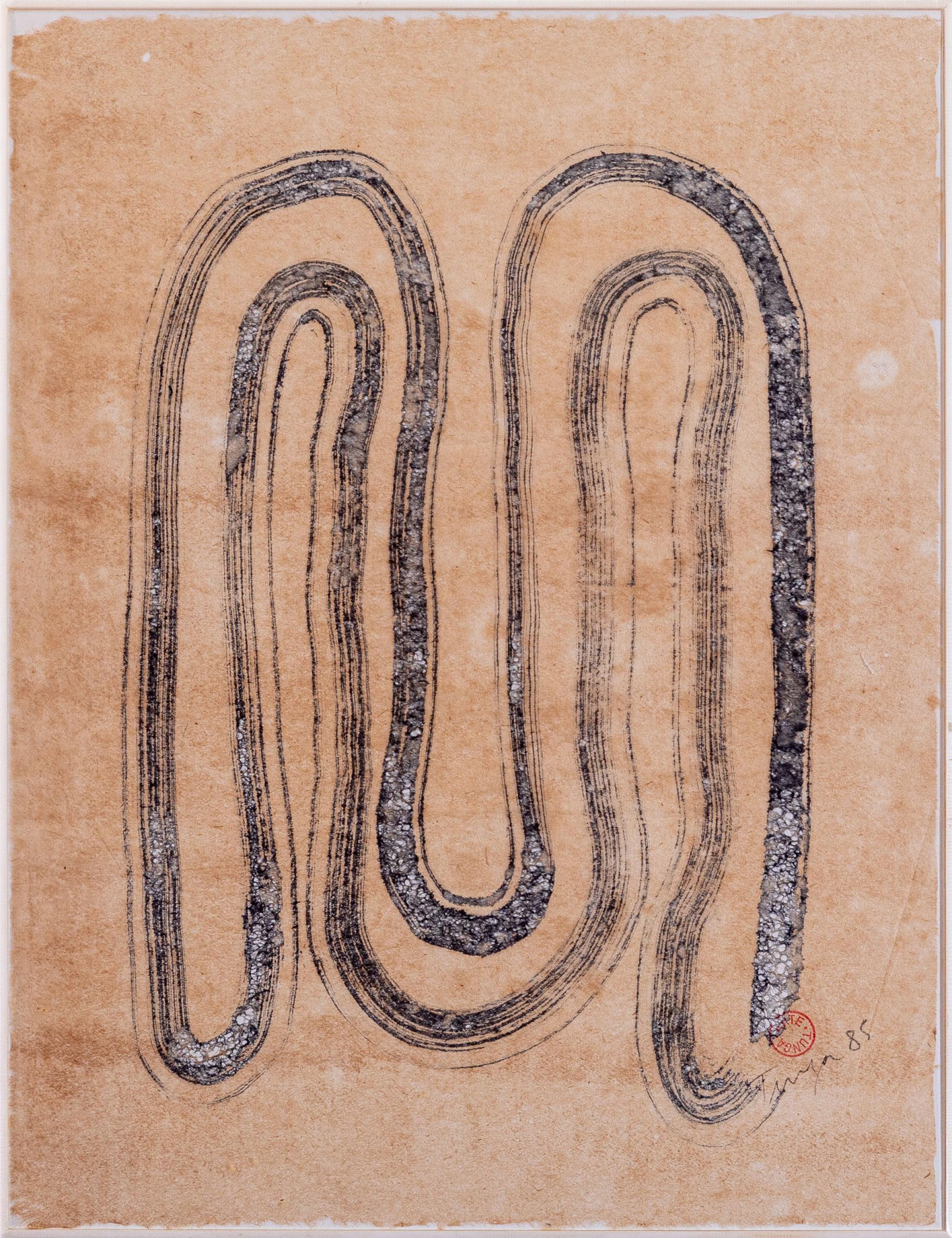 Tunga - Sem título, 1985, técnica mista sobre papel, 47 x 35,5 cm