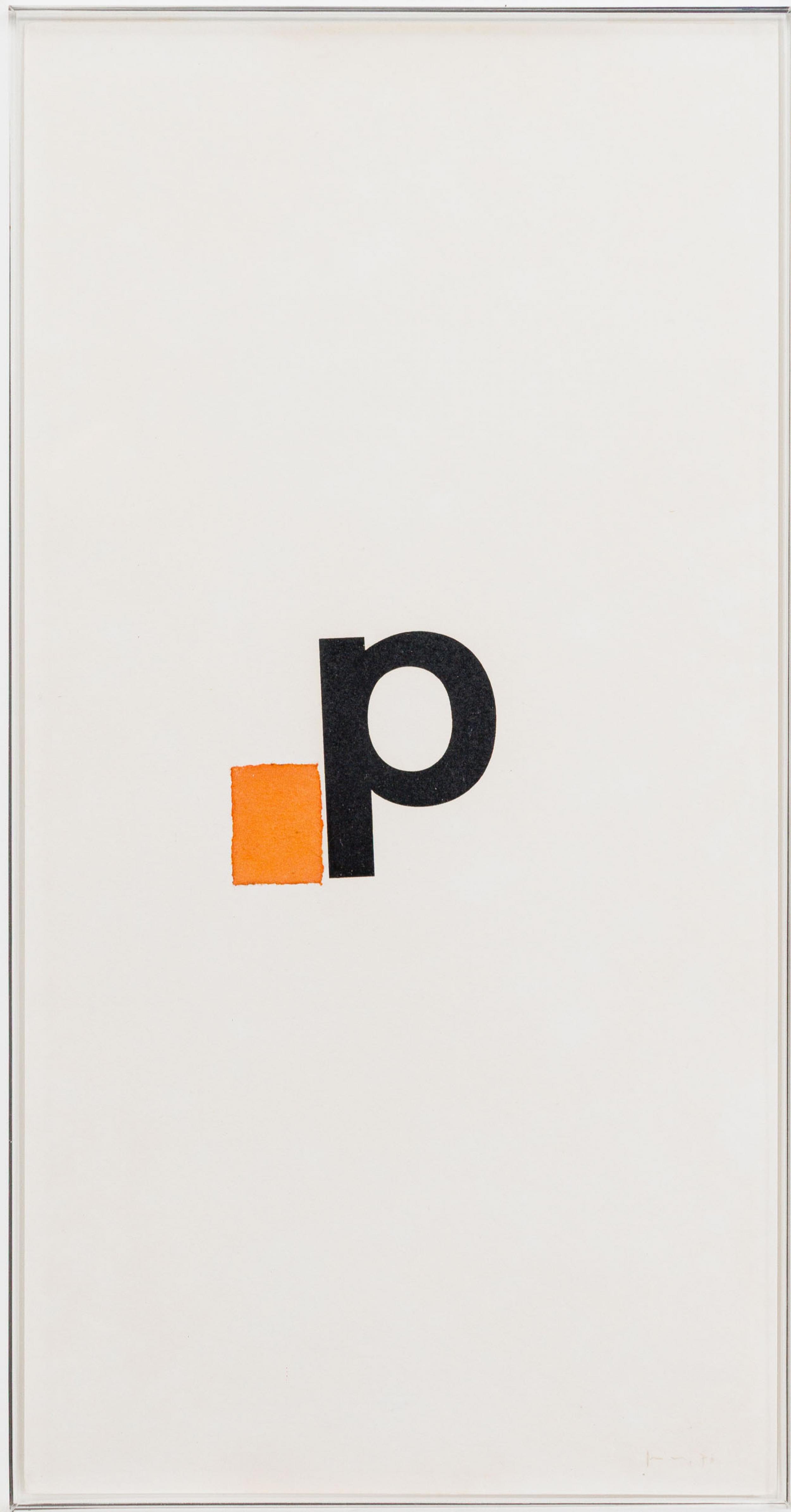 Mira Schendel - Sem tíltulo - Série Toquinho, 1973, colagem e letraset sobre papel, 49,5 x 25 cm