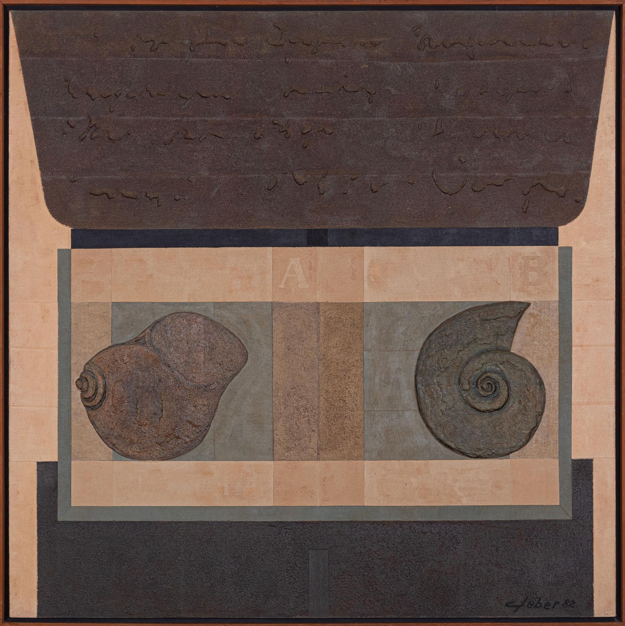 Cleber Gouvea - Sem título, 1982, técnica mista sobre tela, 100 x 100 cm