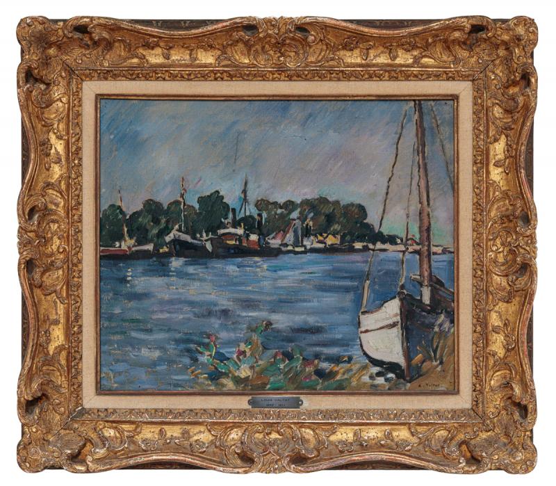 Louis Valtat - Voiliers dans au port, c.1930, óleo sobre tela, 38,5 x 49,5 cm