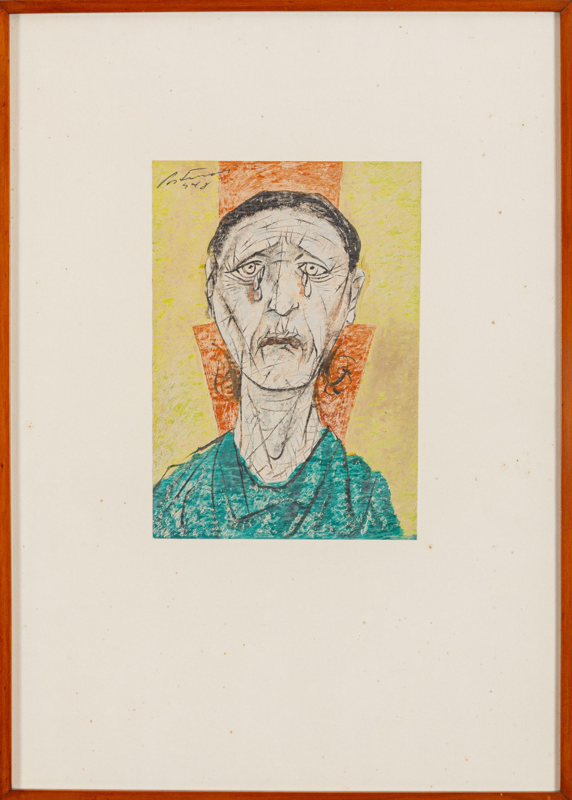 Candido Portinari - Mulher Chorando, 1948, monotipia sobre papel, 35 x 24,5 cm