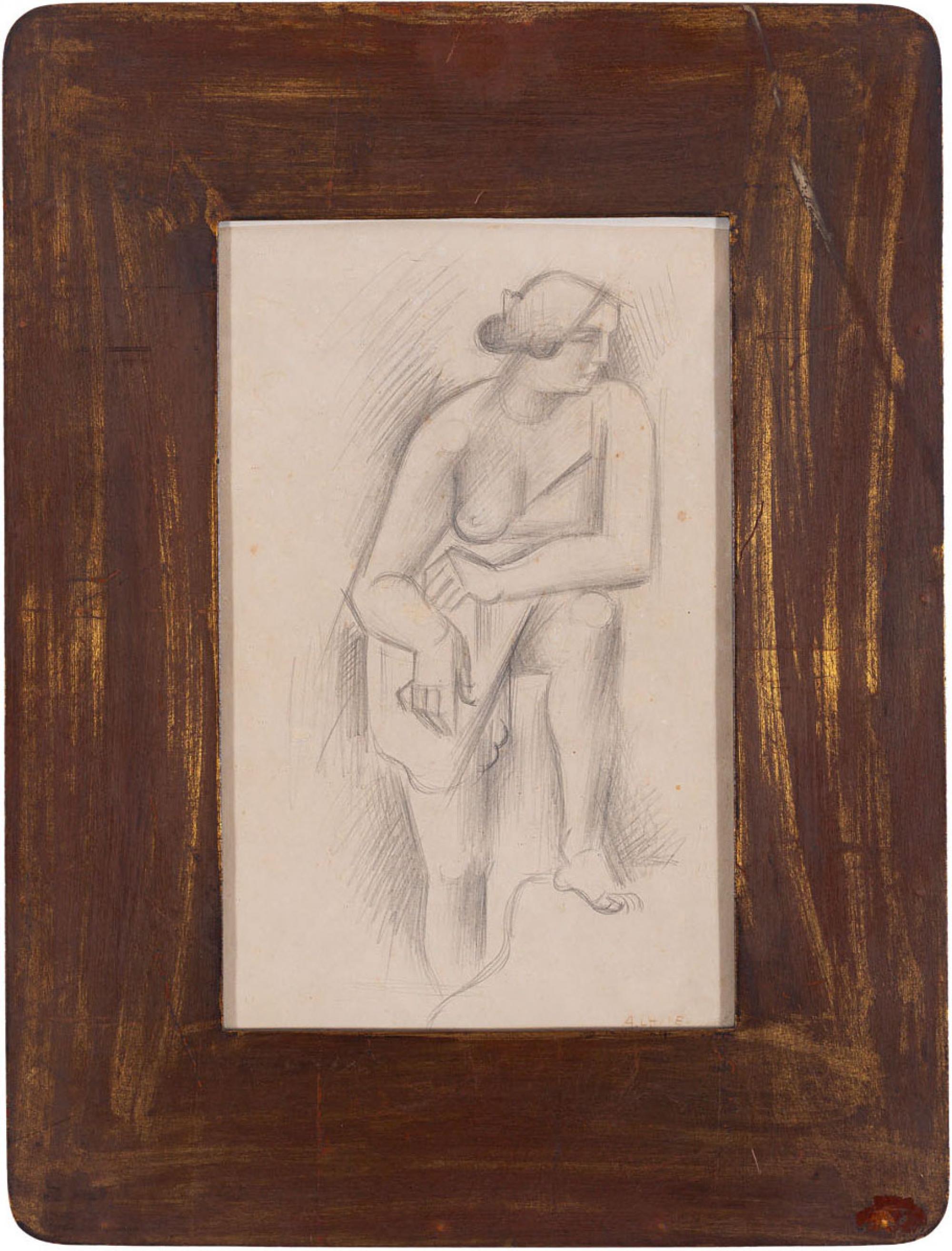 André Lhote - Sem título, s.d., desenho a grafite sobre papel, 30 x 19 cm