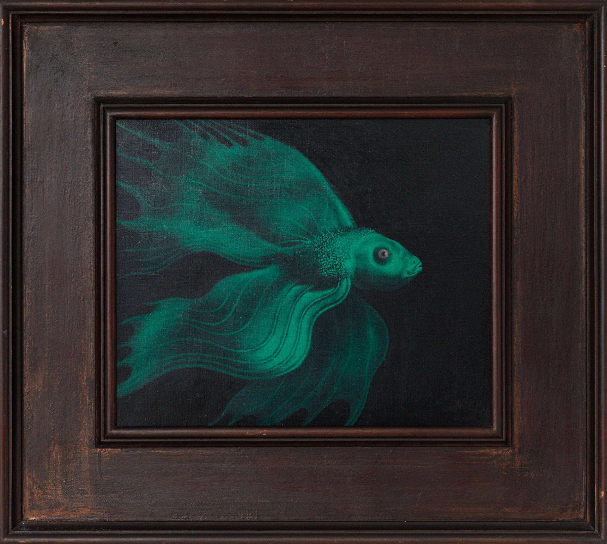 Mario Gruber - Peixe Verde (série peixe), déc. 1970, óleo sobre tela, 47 x 56 cm