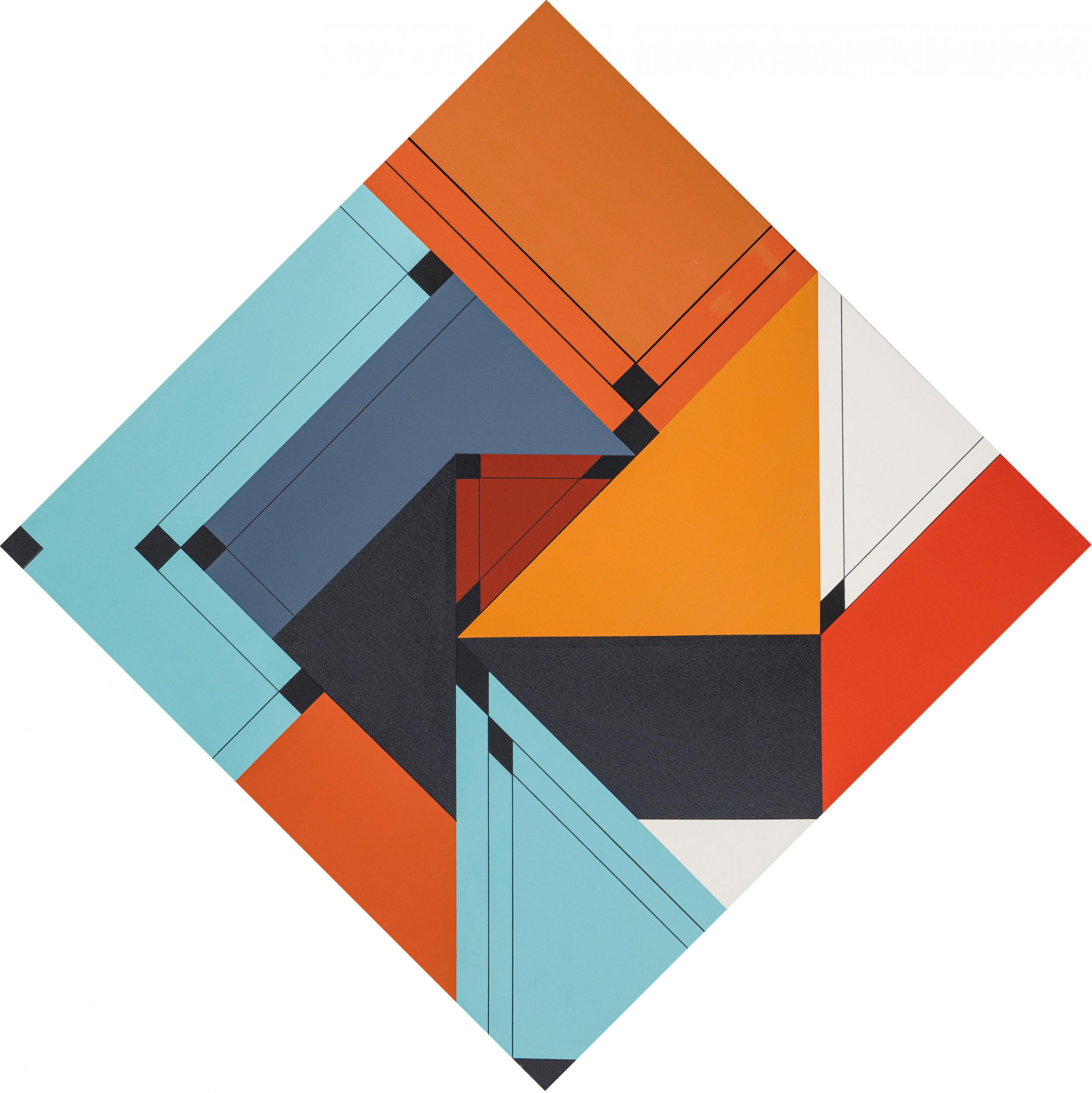 Berez Berezusky - Série Intersecções, 2023, acrílica sobre tela, 100 x 100 cm