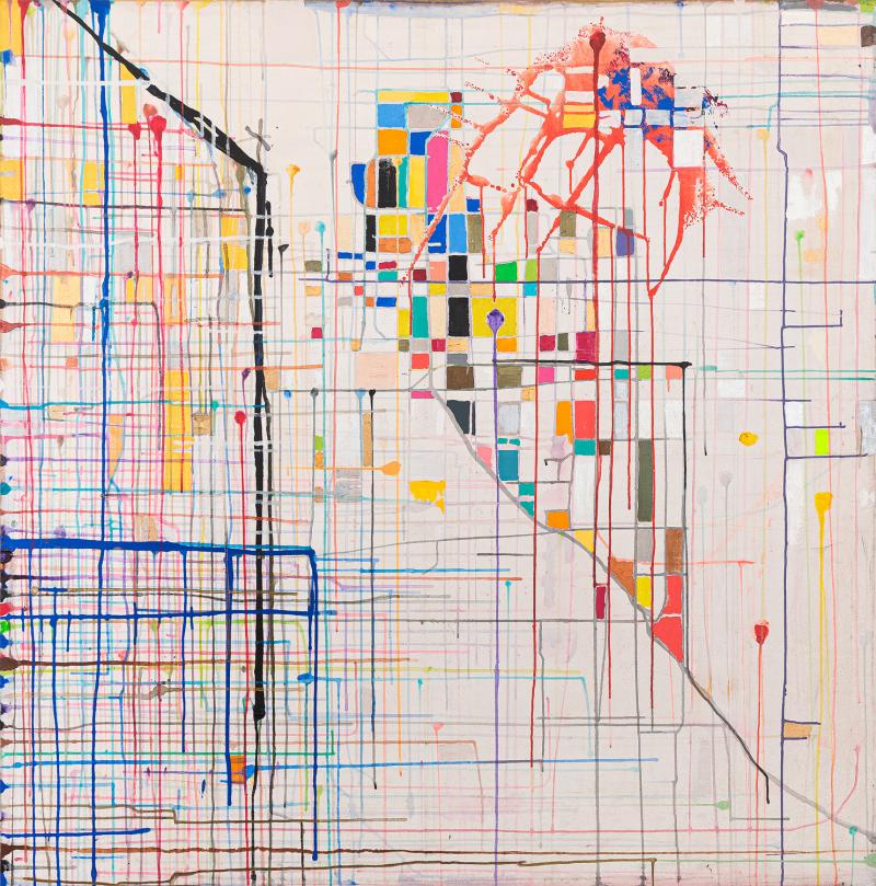 Marcos Pereira de Almeida - Mosaico Branco 01 Série Radiografia Cromática 1997 acrílica sobre tela 160 x 160 cm