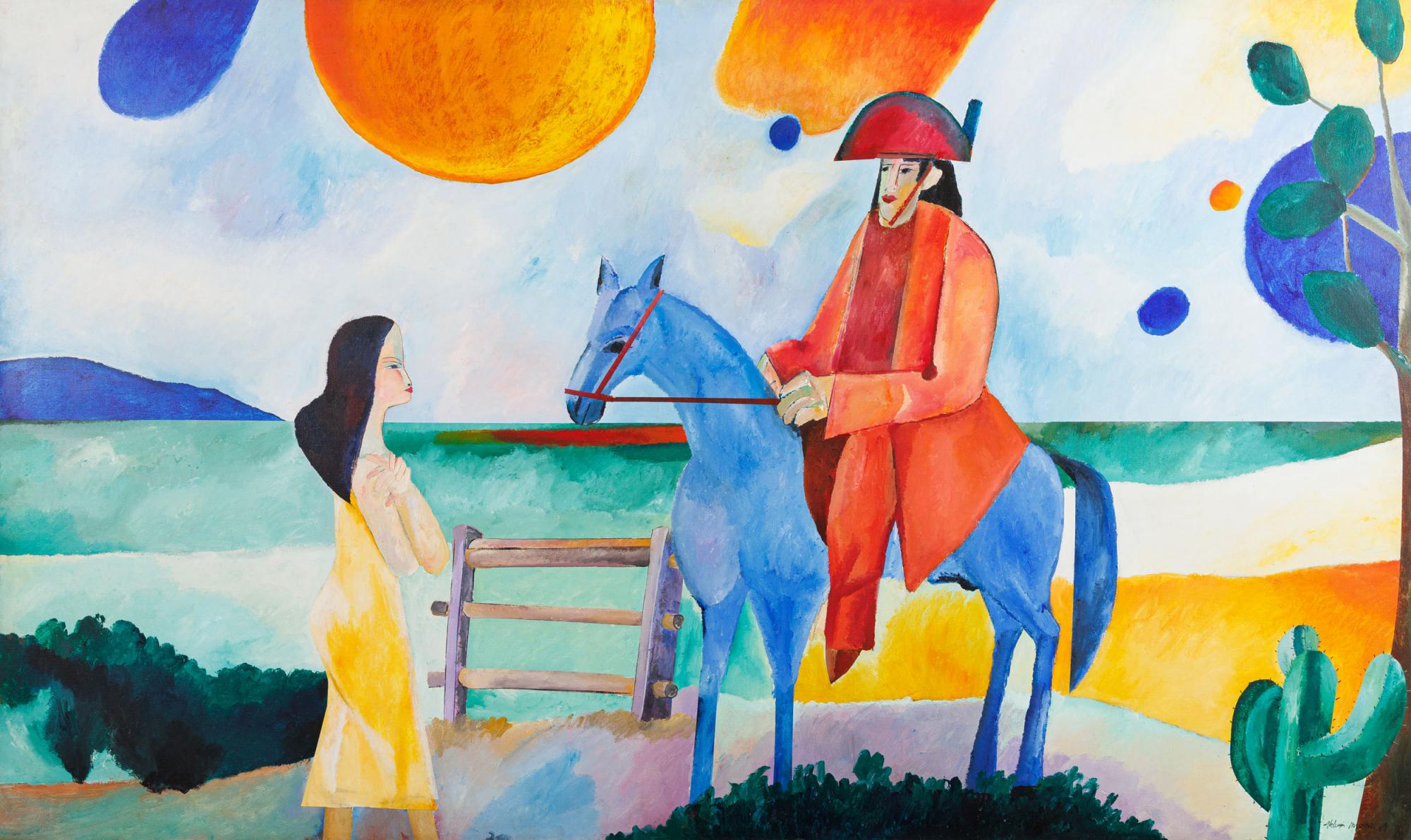 Aldemir Martins - Cangaceiro, 1981, óleo sobre tela, 150 x 250 cm