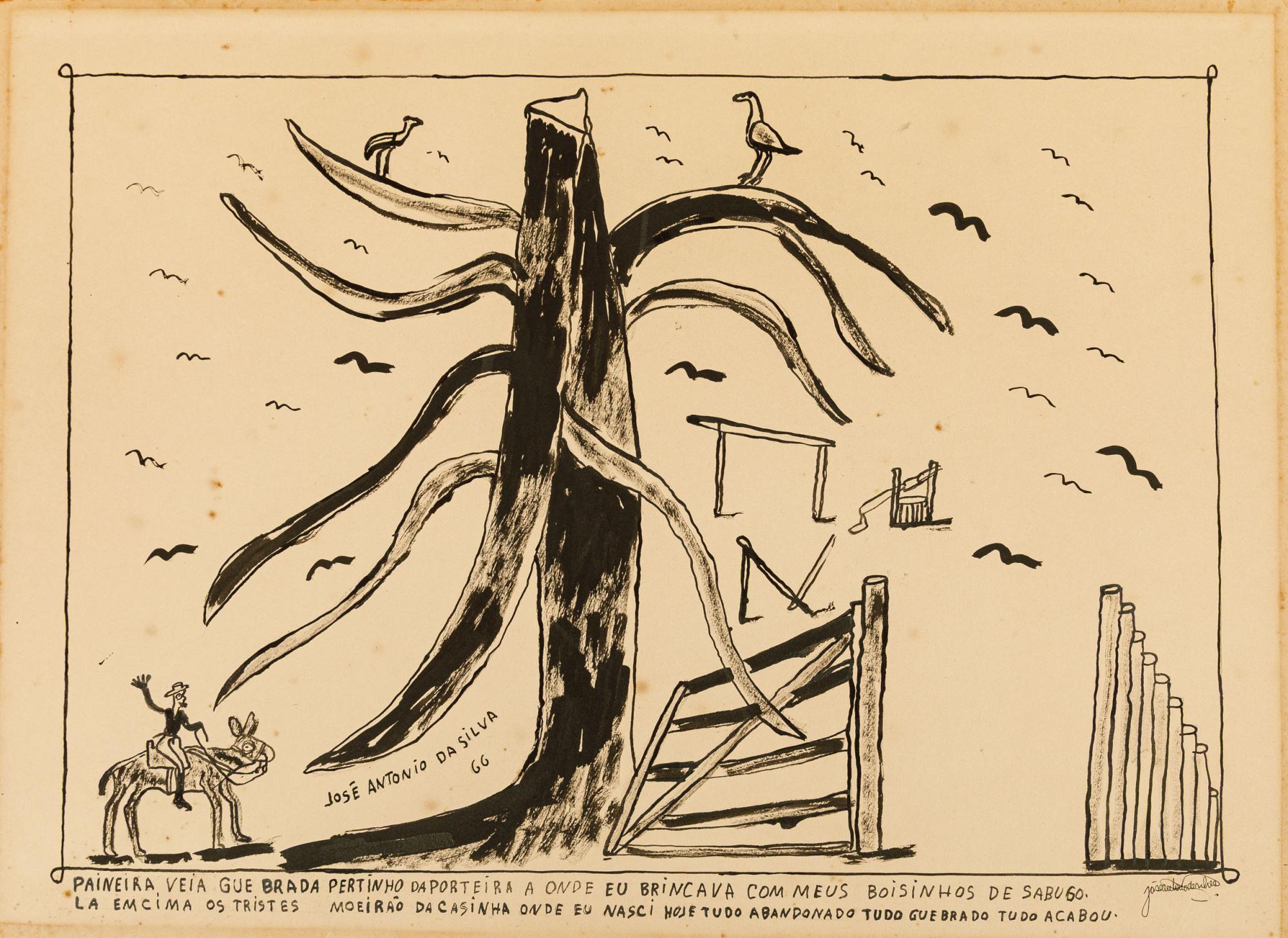 José Antonio da Silva - Paineira Veia, 1966, nanquim sobre papel, 48 x 66 cm