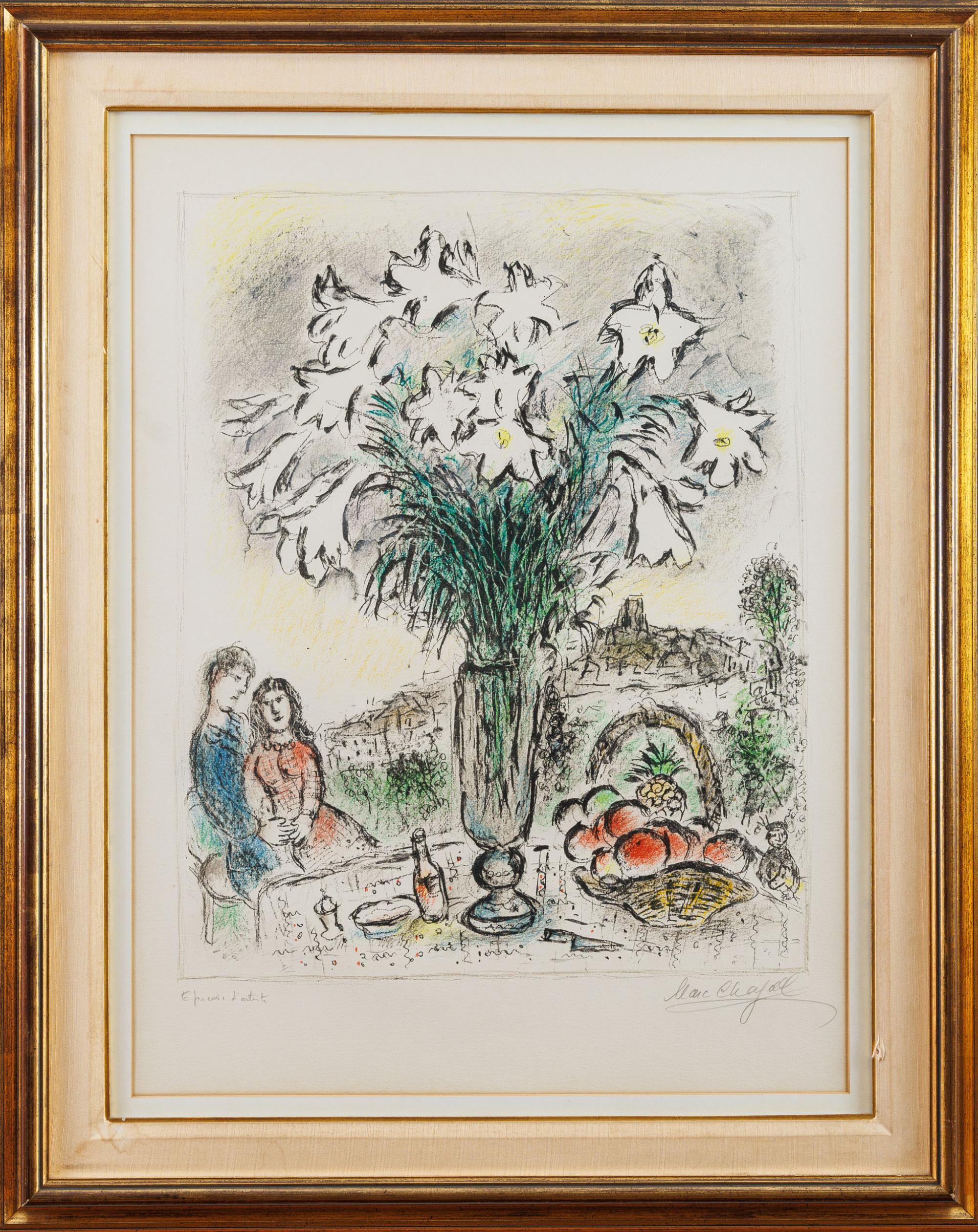 Marc Chagall - LES ARUMS, 1975, P.A., litogravura sobre papel, 82 x 61 cm