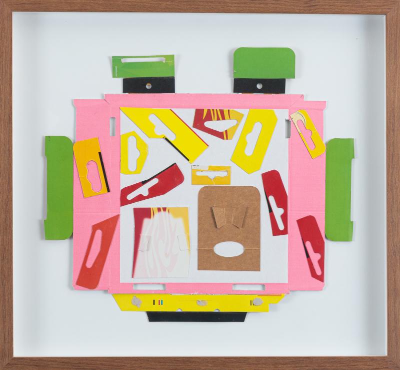 Jac Leirner - Trans Chama 2021 1/1 colagem com papéis 26 x 30 cm