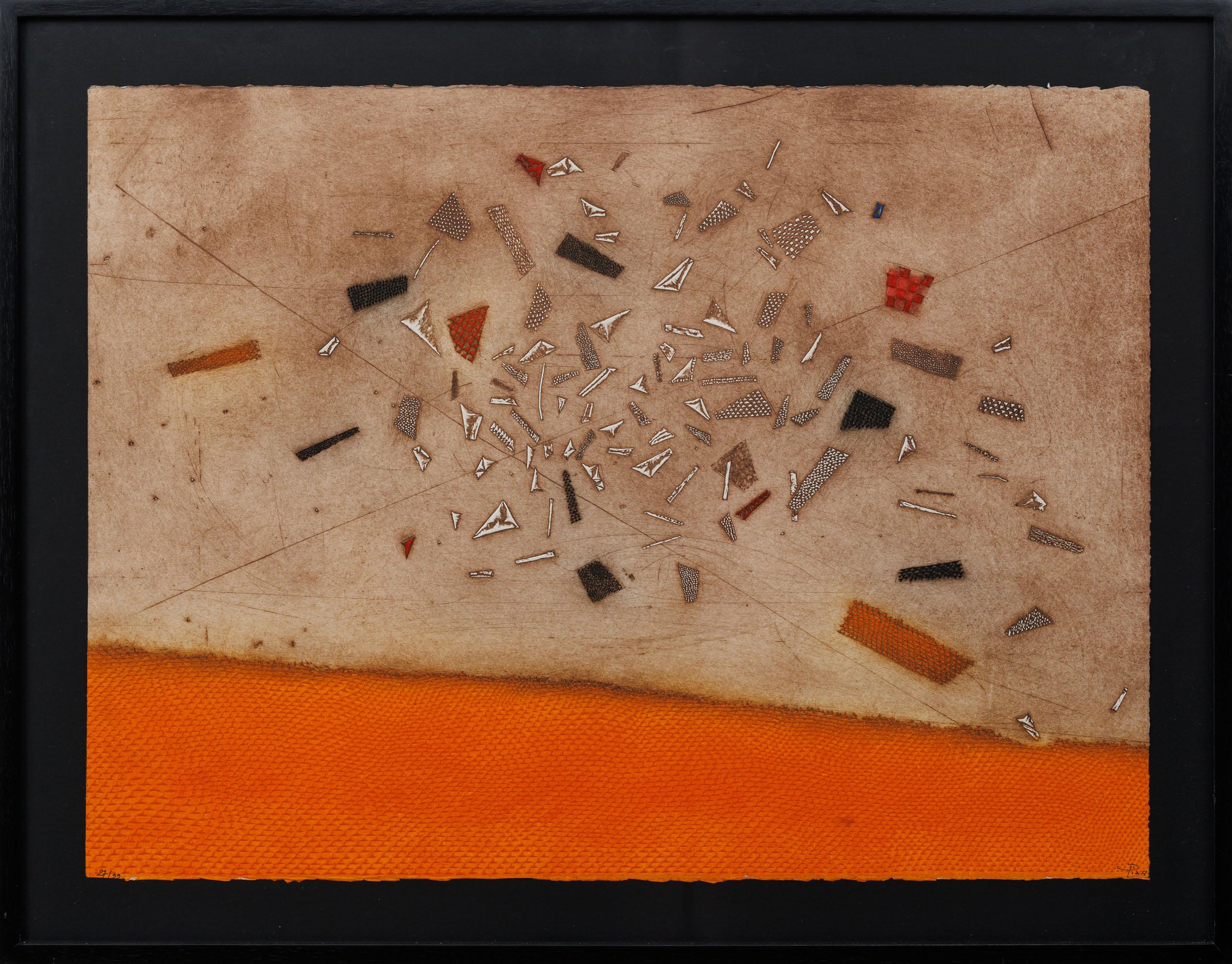Arthur Luiz Piza - Espace Retrouvé, 1997, 27/99, gravura em metal, goiva, 56,8 x 76,2 cm
