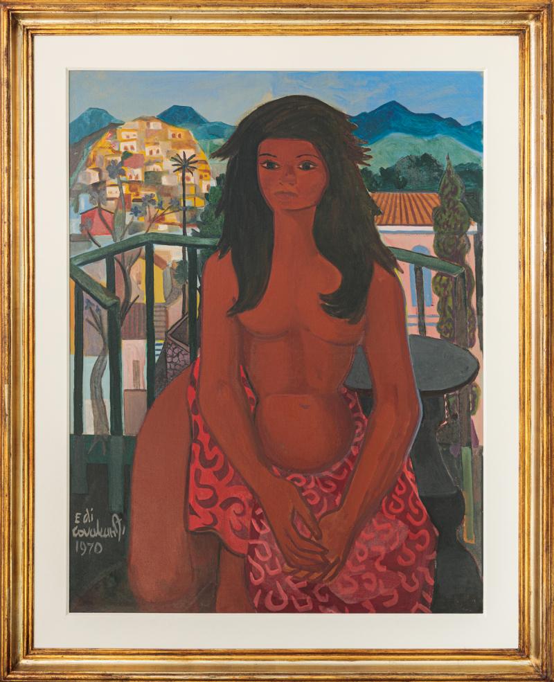 Di Cavalcanti - Marina Montini ao fundo Morro do Catete 1970 óleo sobre tela 115 x 88 cm