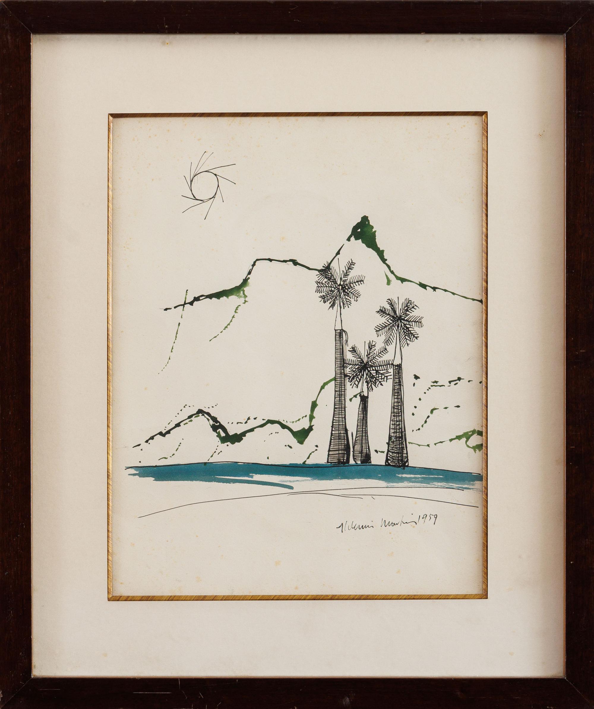 Aldemir Martins - Sem título, 1959, técnica mista sobre papel, 36 x 28 cm