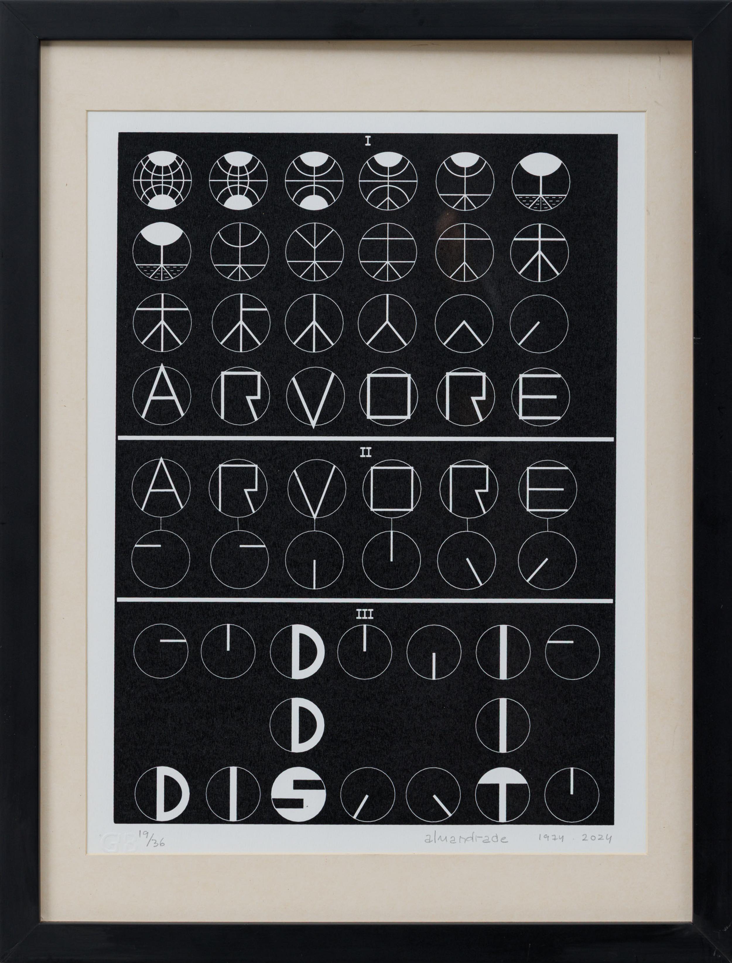 Almandrade - Poema Árvore, 1974/2024, 19/36, serigrafia sobre papel, 40 x 30 cm