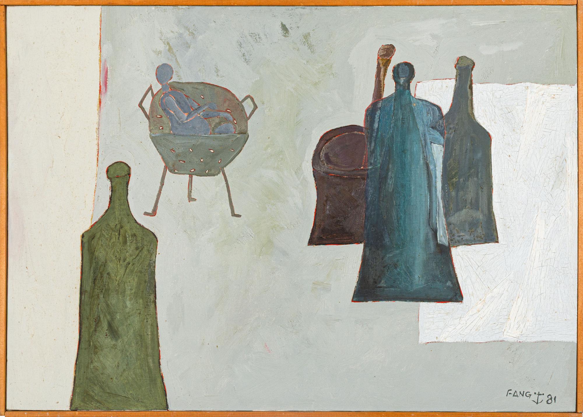 Fang - Escorredor de Massa com Brinquedo, 1981, óleo sobre tela, 61 x 87 cm