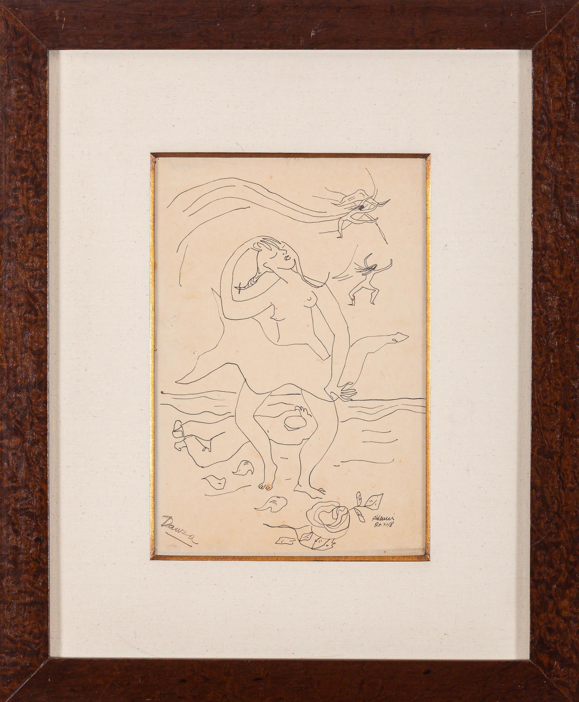 Aldemir Martins - Dauza, 1948, nanquim sobre papel, 32 x 22 cm