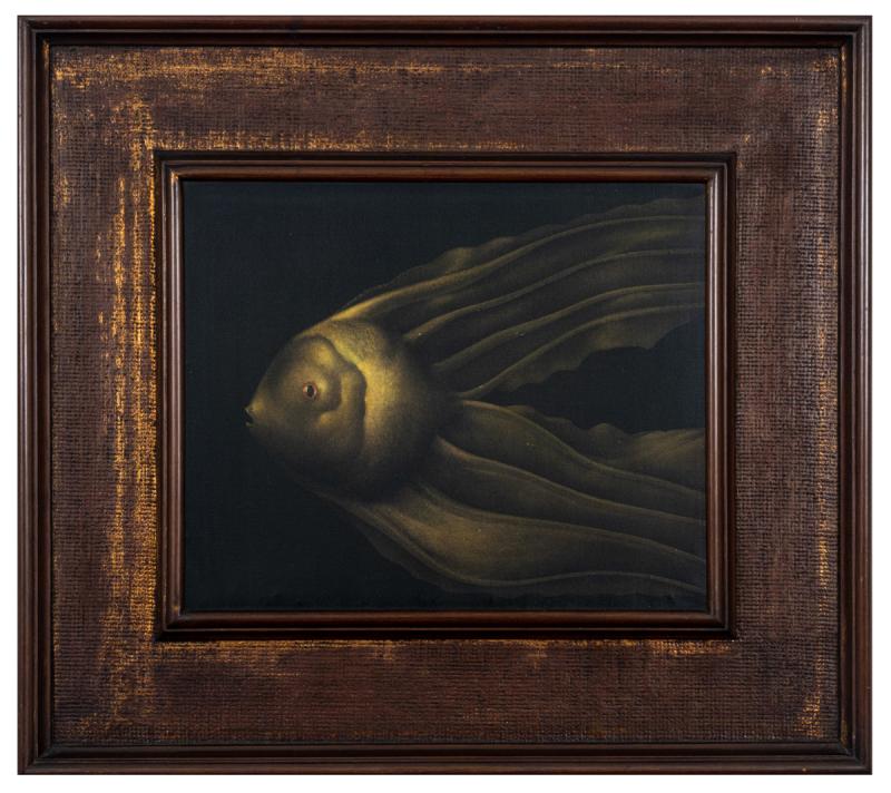 Mario Gruber - Sem título (série peixe), déc. 70, óleo sobre tela, 47 x 56 cm