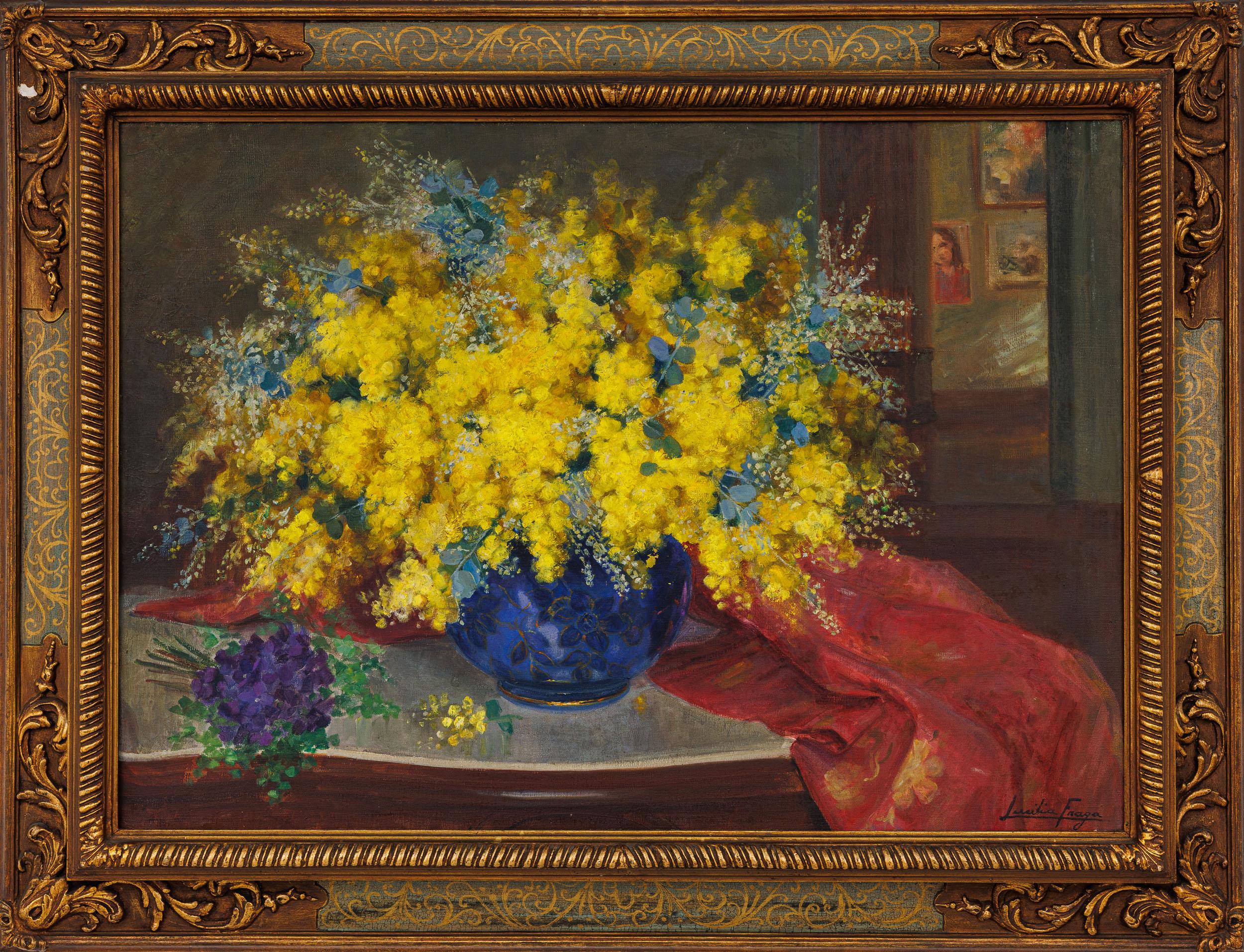 Lucília Fraga - Vaso com flores, s.d., óleo sobre tela, 65 x 92 cm