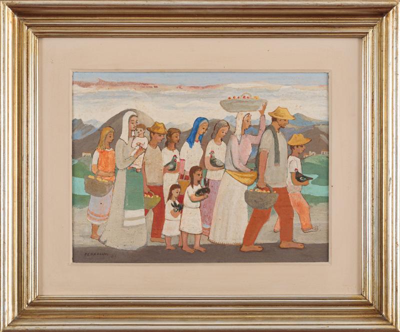 Fulvio Pennacchi - Volta do trabalho 1983 óleo sobre placa 30 x 40 cm