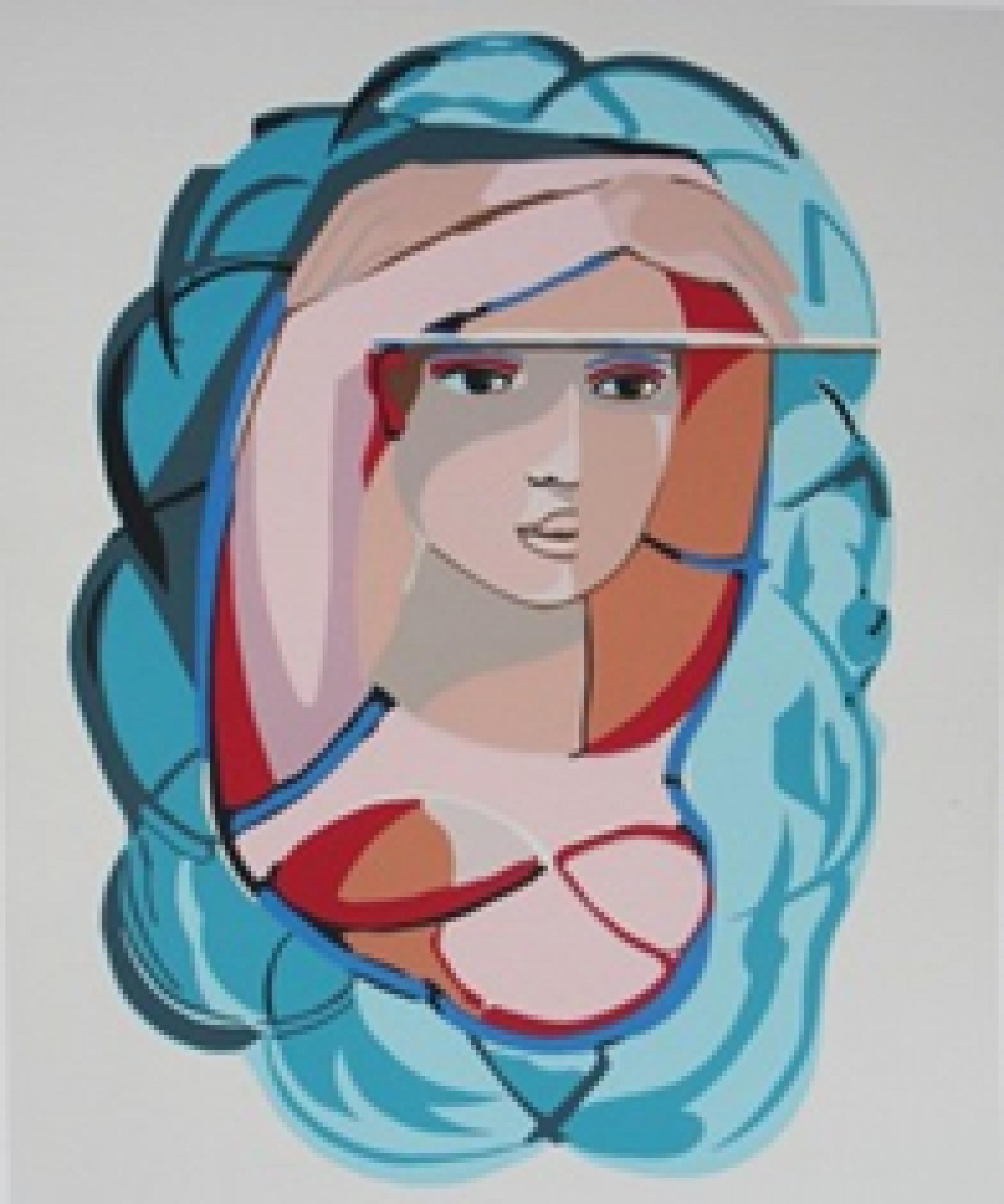 Cicero Dias - LOTE BENEFICENTE - Retrato, serigrafia sobre cartão, assinada no canto inferior direito, edição 30/100 no canto inferior esquerdo, 70 x 50 cm