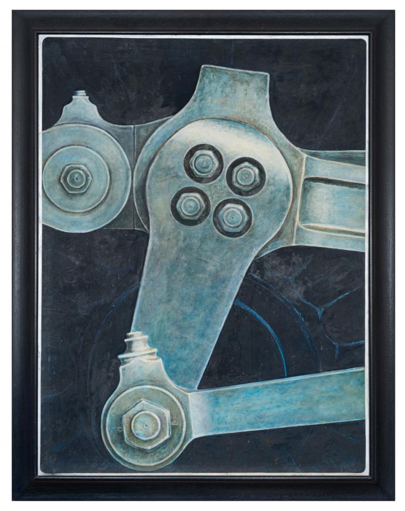Glauco Pinto de Moraes - Manivela Azul, 1988, óleo sobre tela, 120 x 90 cm