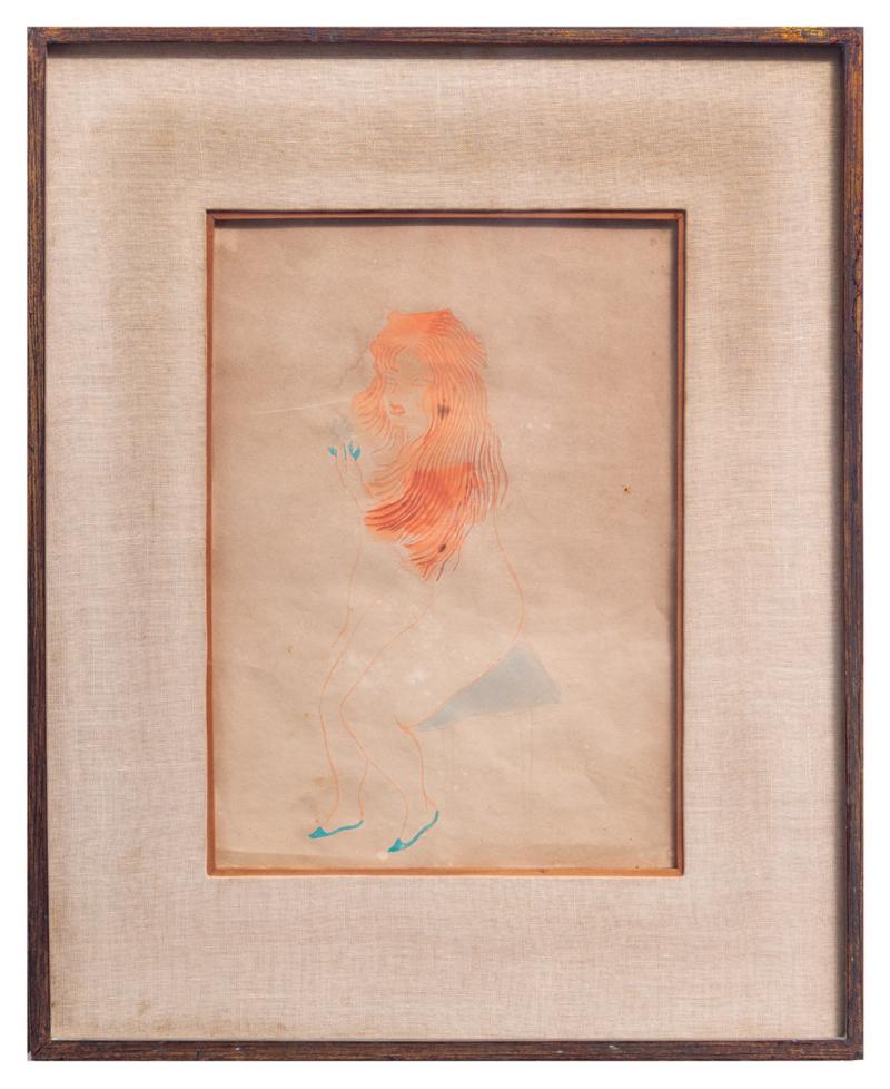 Di Cavalcanti - Figura feminina, 1969, desenho a caneta hidrocor sobre papel, 30 x 21 cm