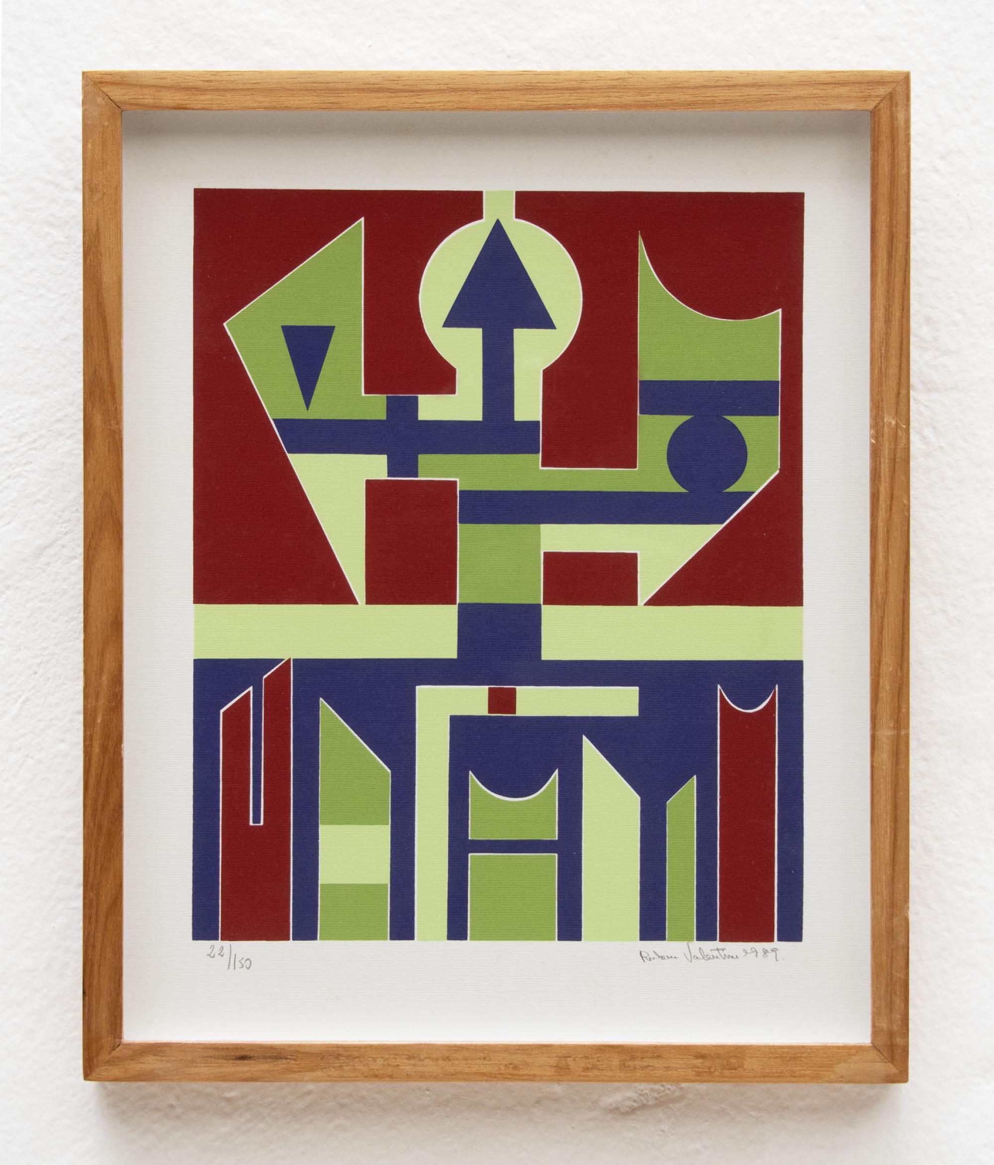 Rubem Valentim - LOTE BENEFICENTE - Sem título,  1989, serigrafia sobre papel, assinada no canto inferior direito, edição 22/150 no canto inferior esquerdo, 33 x 26 cm