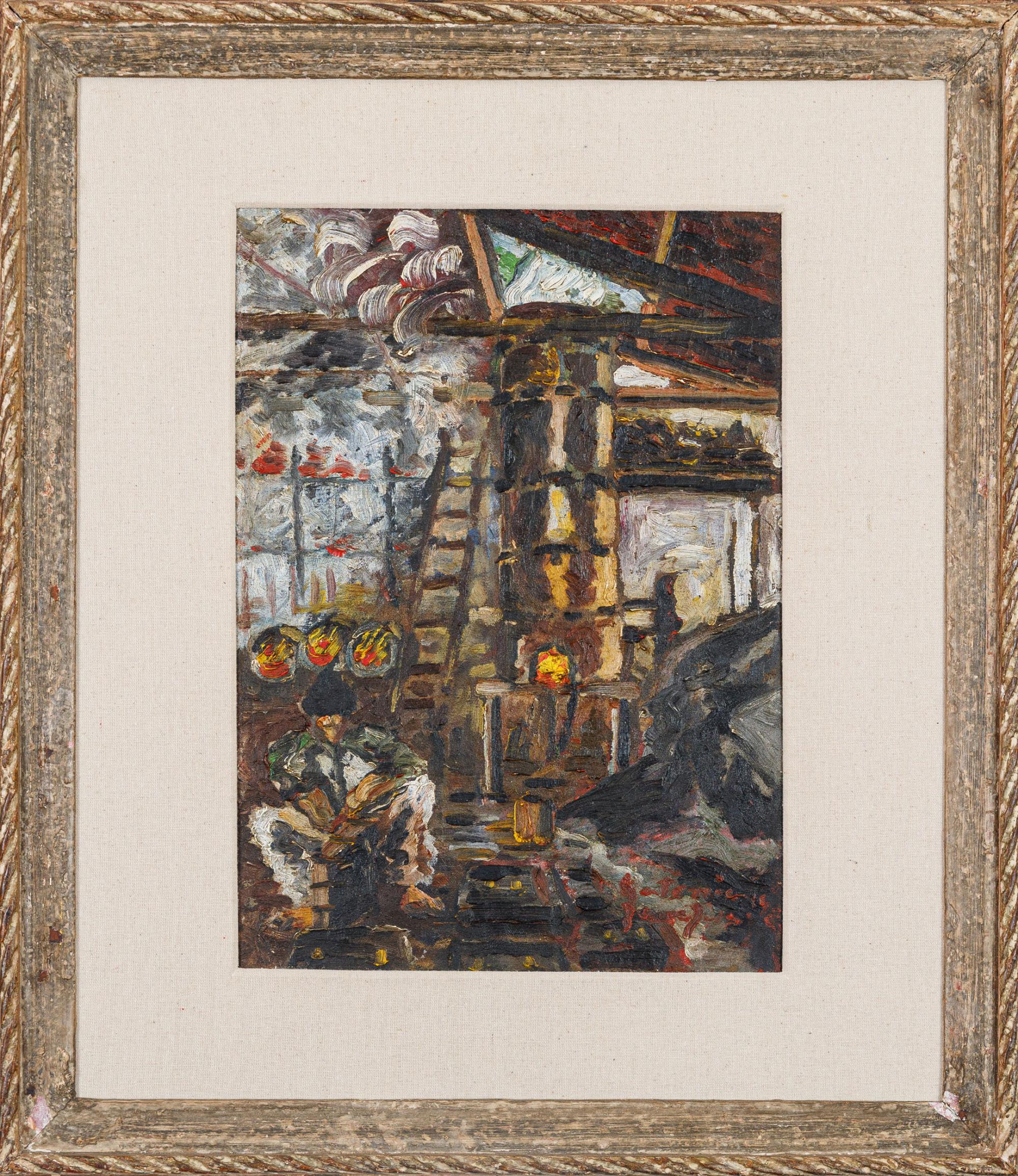 Antonio Bandeira - Ferraria, 1945, óleo sobre tela, 44,5 x 32,5 cm