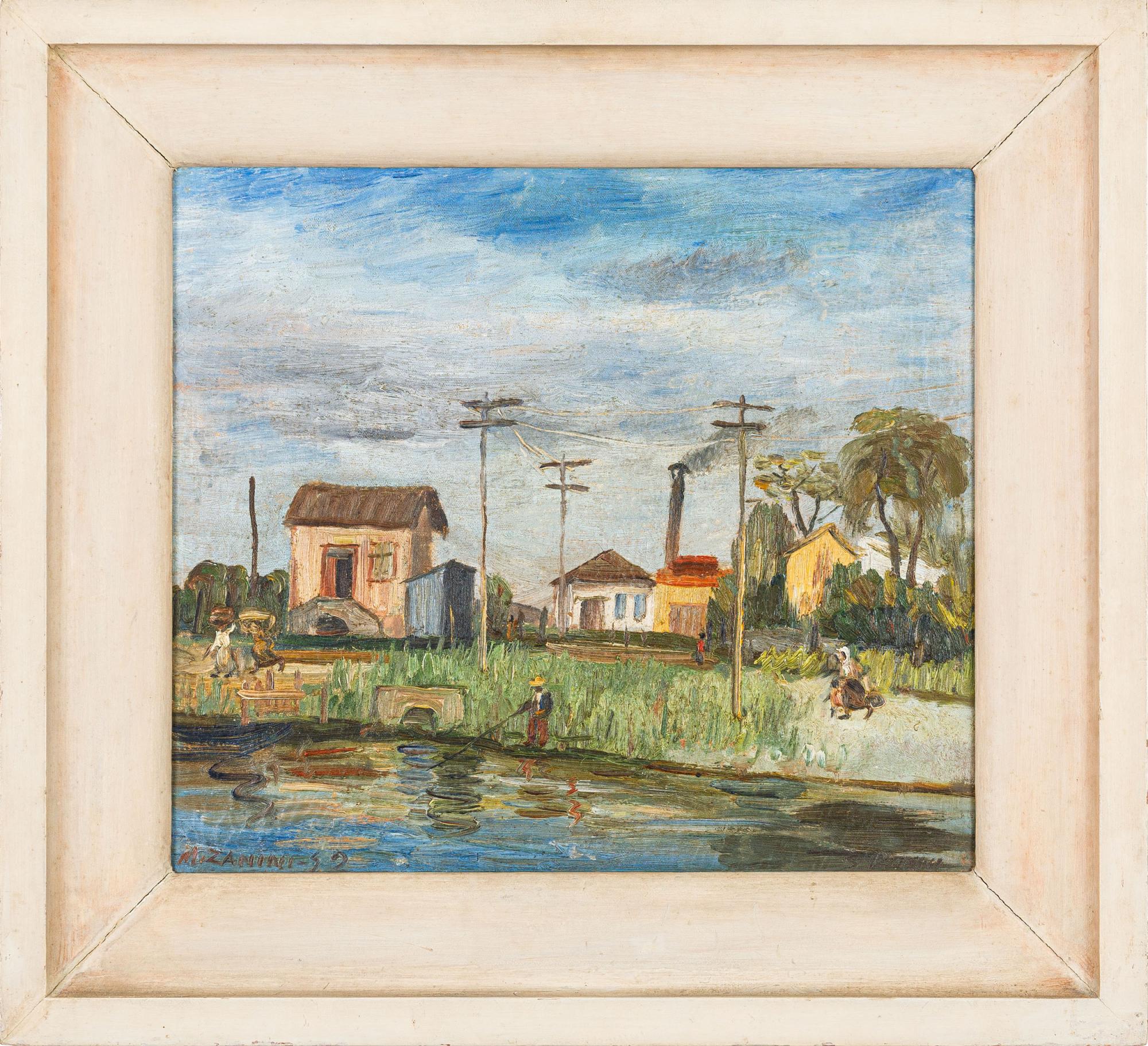 Mario Zanini - Casario, 1942, óleo sobre tela, 35,5 x 40 cm