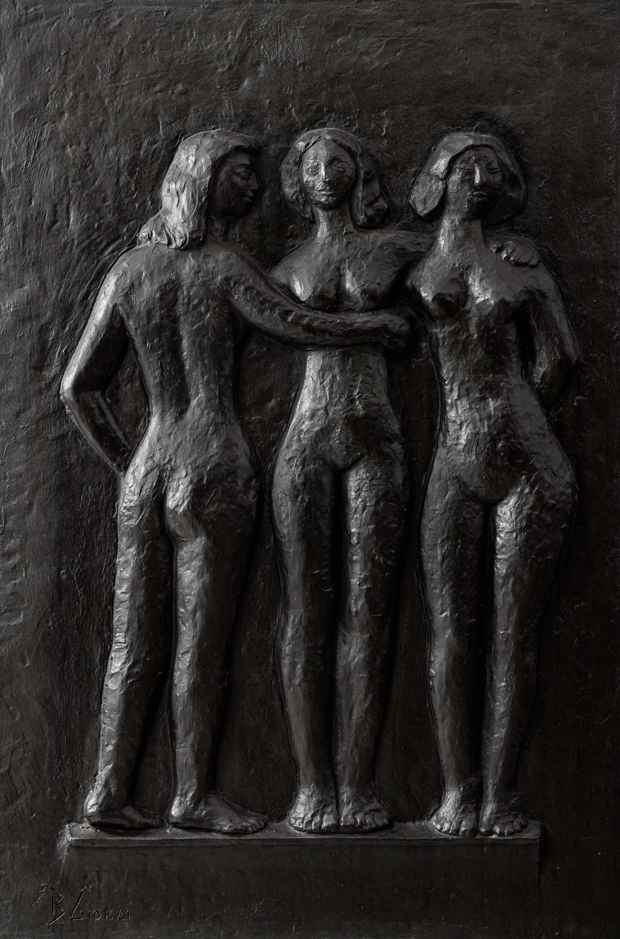 Bruno Giorgi - Mulheres, déc. 1950, escultura em bronze, 120 x 80 x 6 cm